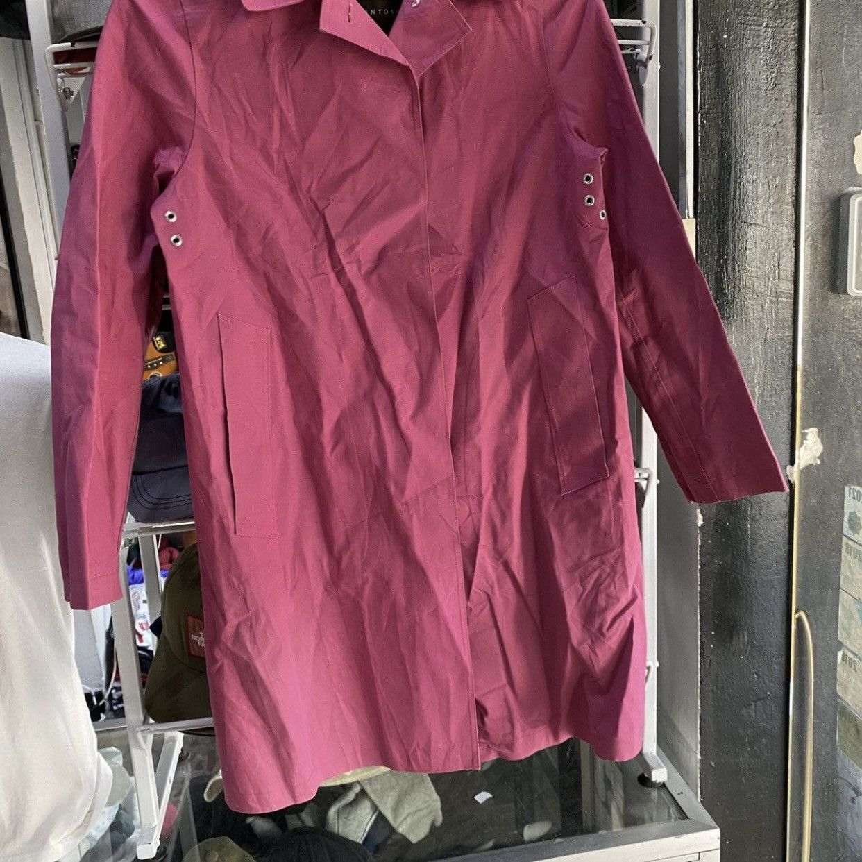 Mackintosh Archival Mackintosh Genuine Handmade Pink Cotton Rain Coat Size XXS / US 00 / IT 34 - 5 Thumbnail