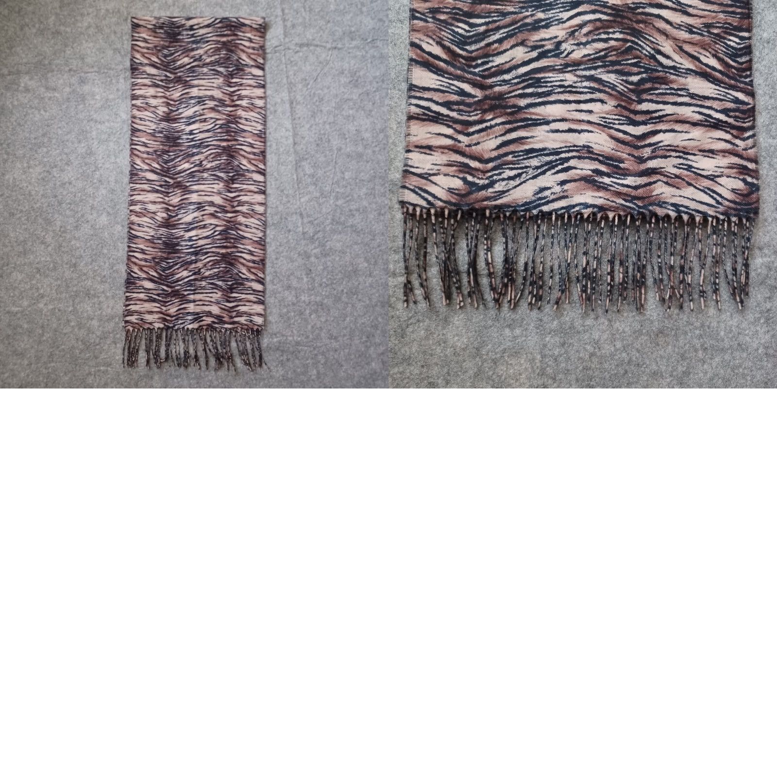 Vintage V Fraas Cashmink Scarf Animal Print 52" Fringe Rectangle Winter Made in Germany Size ONE SIZE - 8 Thumbnail