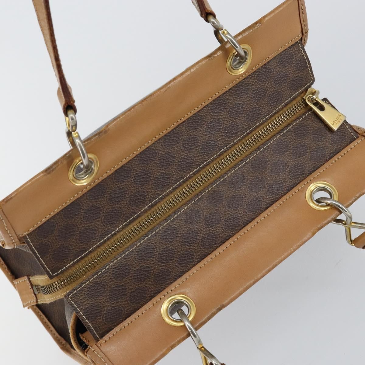 Celine CELINE Macadam Canvas Hand Bag Brown Gold Size ONE SIZE - 6 Thumbnail