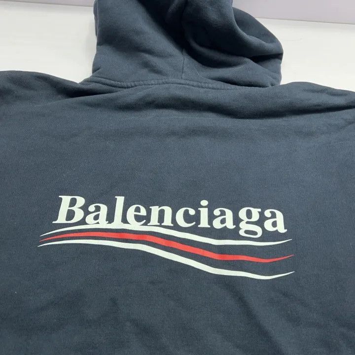 Balenciaga Balenciaga Balenciaga Navy Blue Logo Hoodie -2507 Size US M / EU 48-50 / 2 - 5 Thumbnail