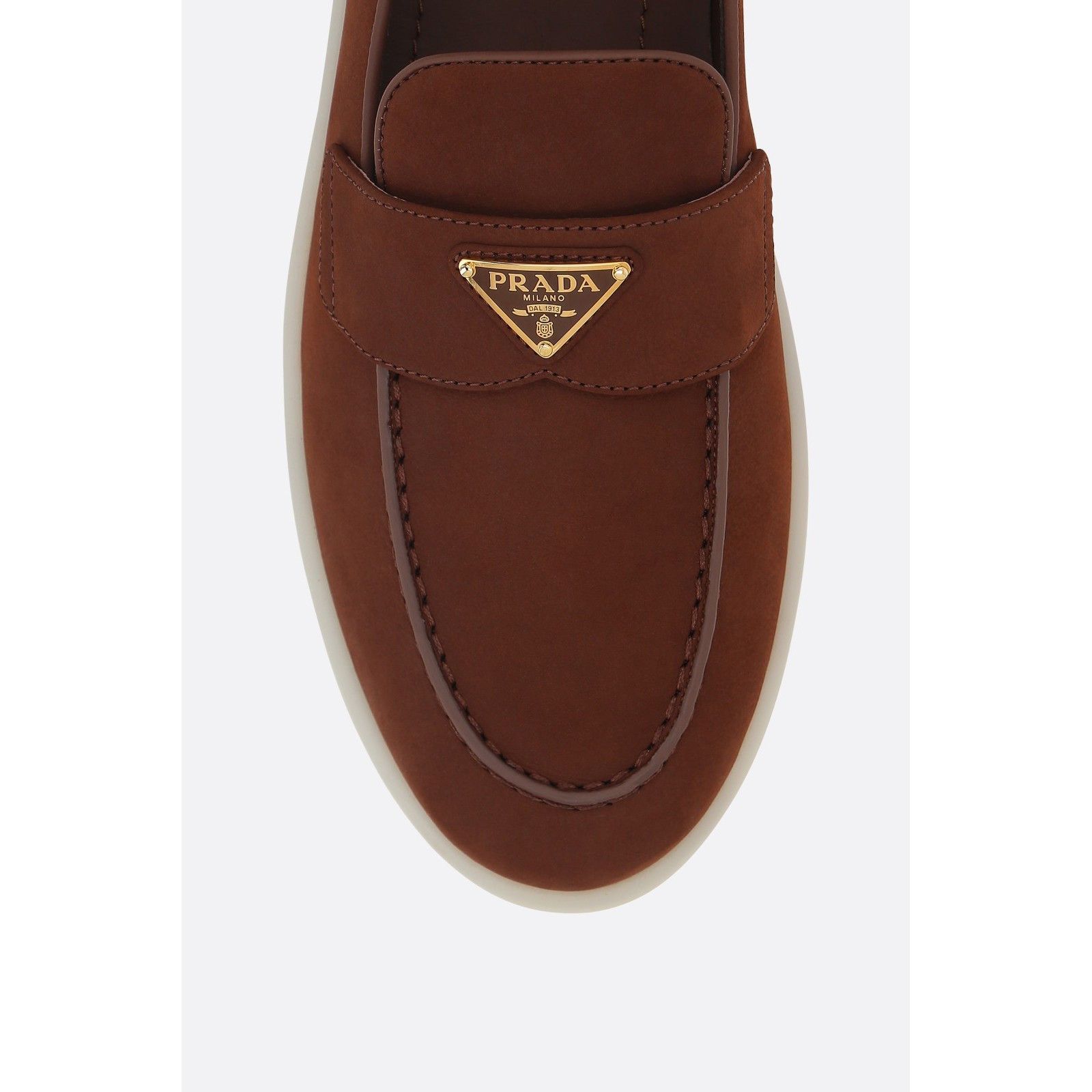 prada tobacco loafers Leather Loafers, Man, Dark Brown, Size 10,5 Leather band prada tobacco loafers Prada Colorblocked