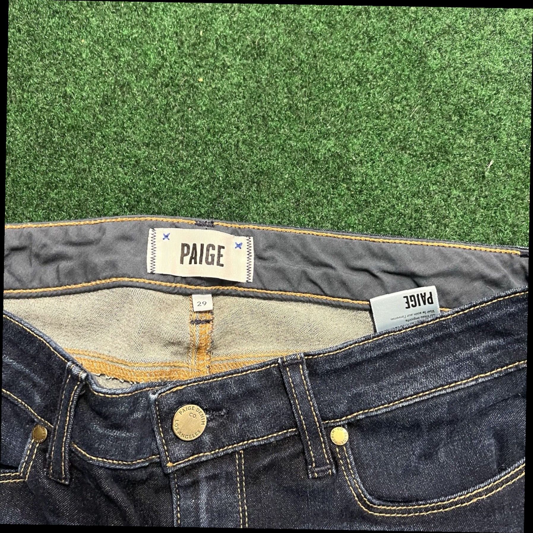 Paige Paige Jeans Womens 29 Blue Denim Dark Wash High Rise Stretch Size 29" - 3 Thumbnail