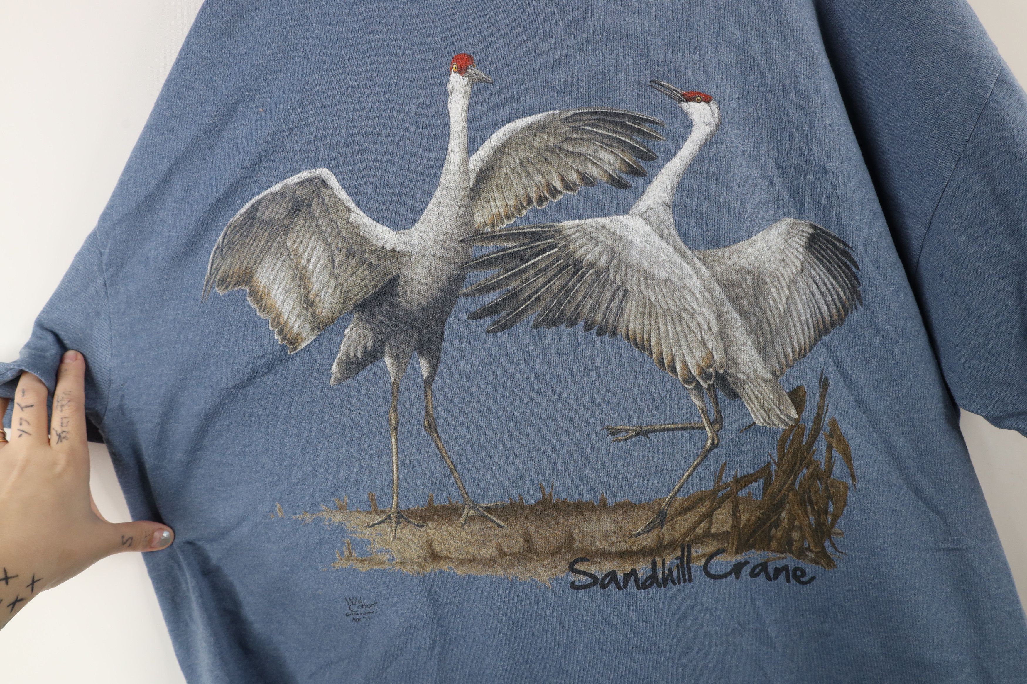 Vintage Vintage Y2K Streetwear Nature Sandhill Crane T-Shirt Blue Size US XXL / EU 58 / 5 - 4 Thumbnail