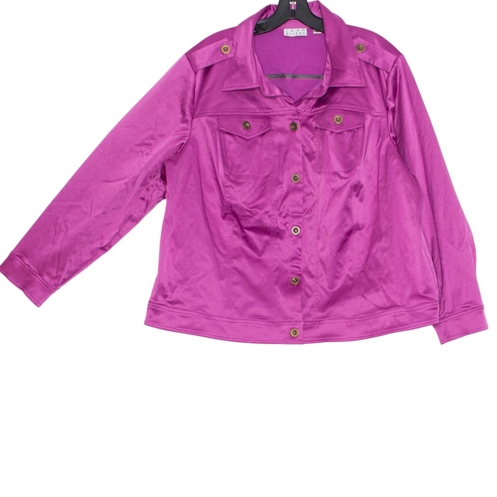Joan Rivers Joan Rivers Trucker Jacket Y2K Silky Glam Jewel Tone Luxe 1X Size XXL / US 16-18 / IT 52-54 - 2 Thumbnail