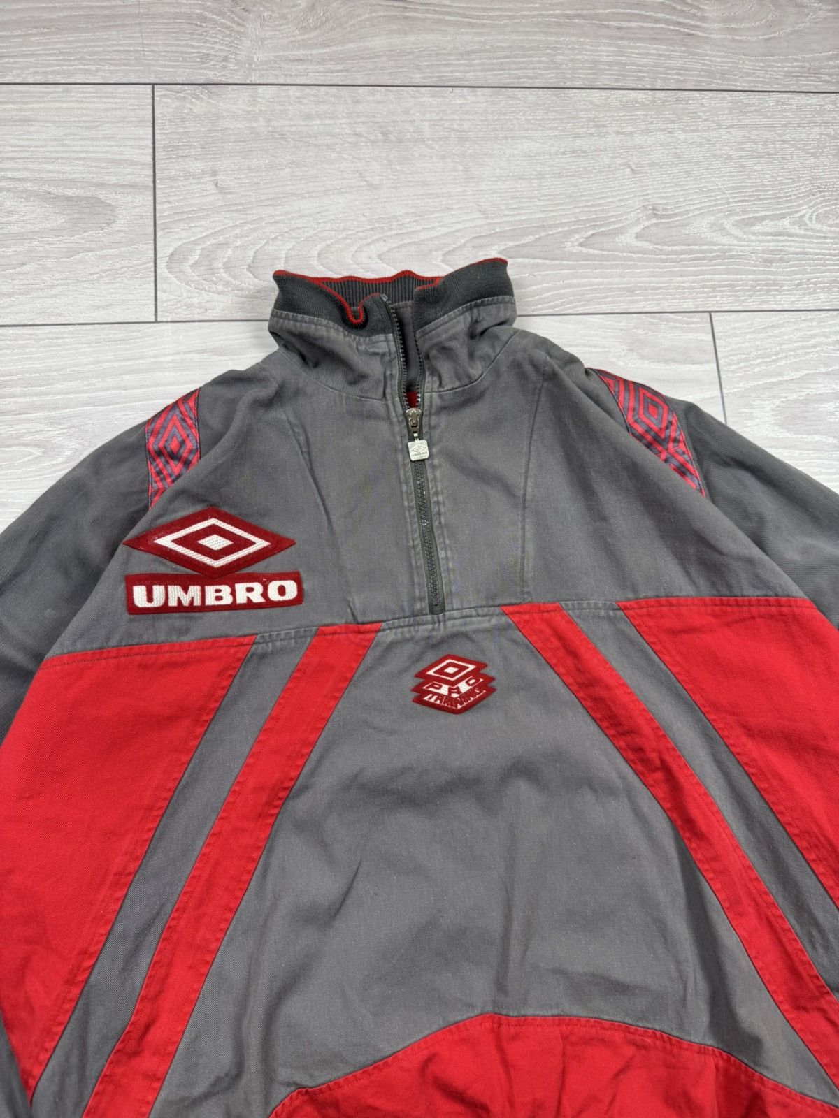 Umbro Umbro Vintage Training Top Black Sweatshirt Men's 1/4 Zip Size US XL / EU 56 / 4 - 3 Thumbnail