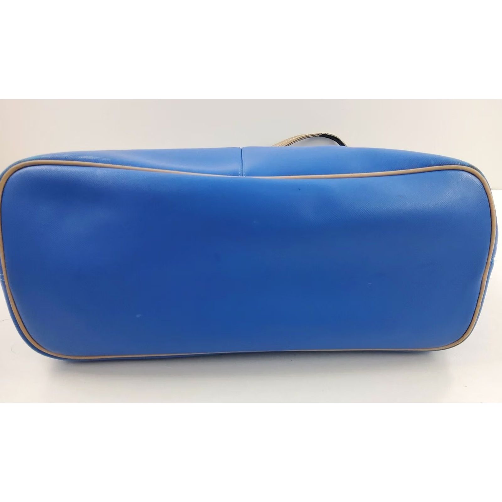 Coach Coach Crossgrain Leather Tote Large Handbag Purse Blue Women Size ONE SIZE - 3 Thumbnail