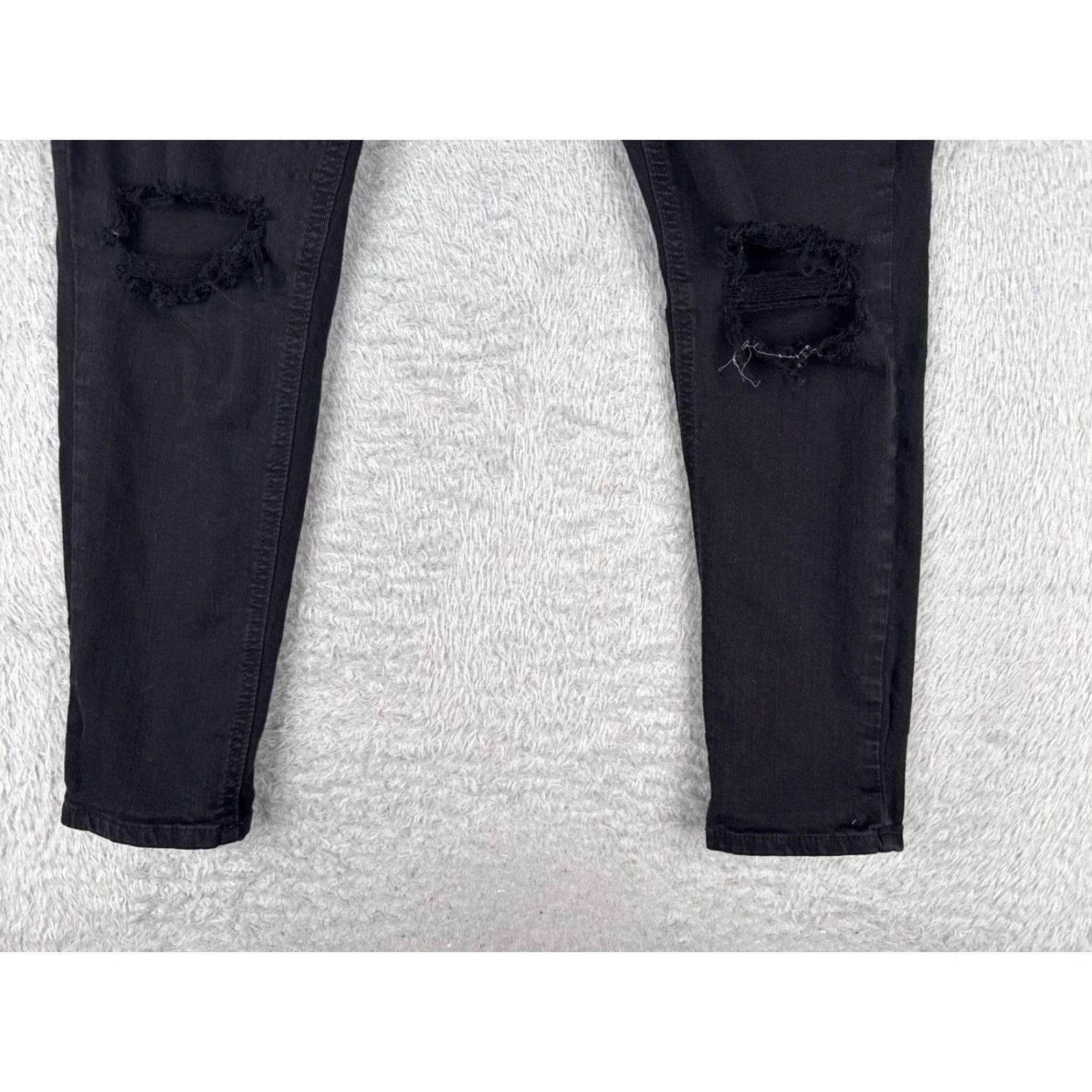 Topshop Top Shop Jeans Women 32 Black Denim Skinny Distressed Mid Rise 29x26 Size XXS / US 00 / IT 34 - 2 Thumbnail