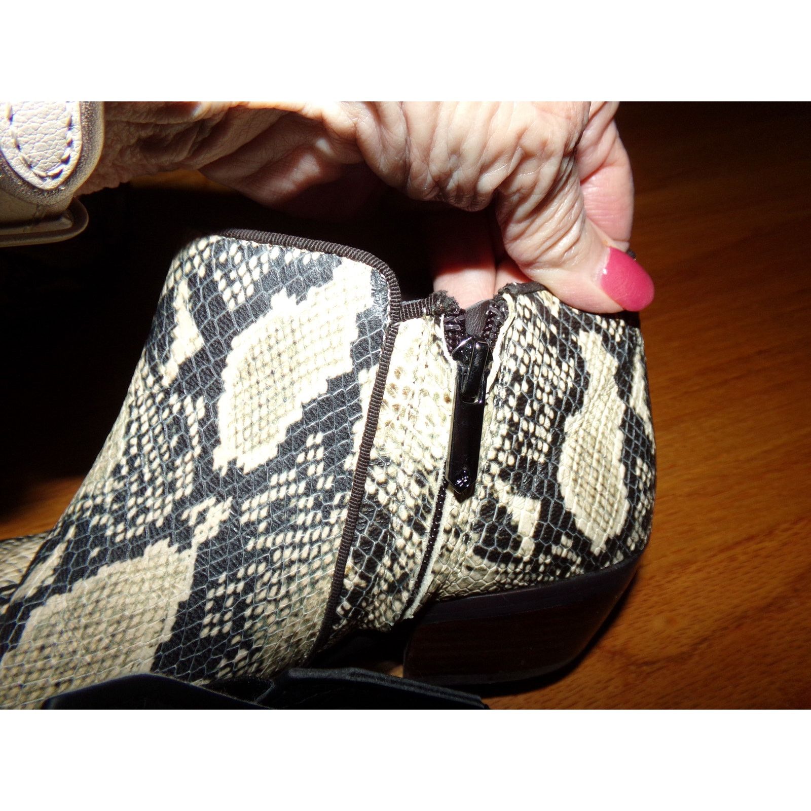 Sam Edelman Sam Edelman snake print wood heel booties 7 EUC Size US 7 / IT 37 - 4 Thumbnail