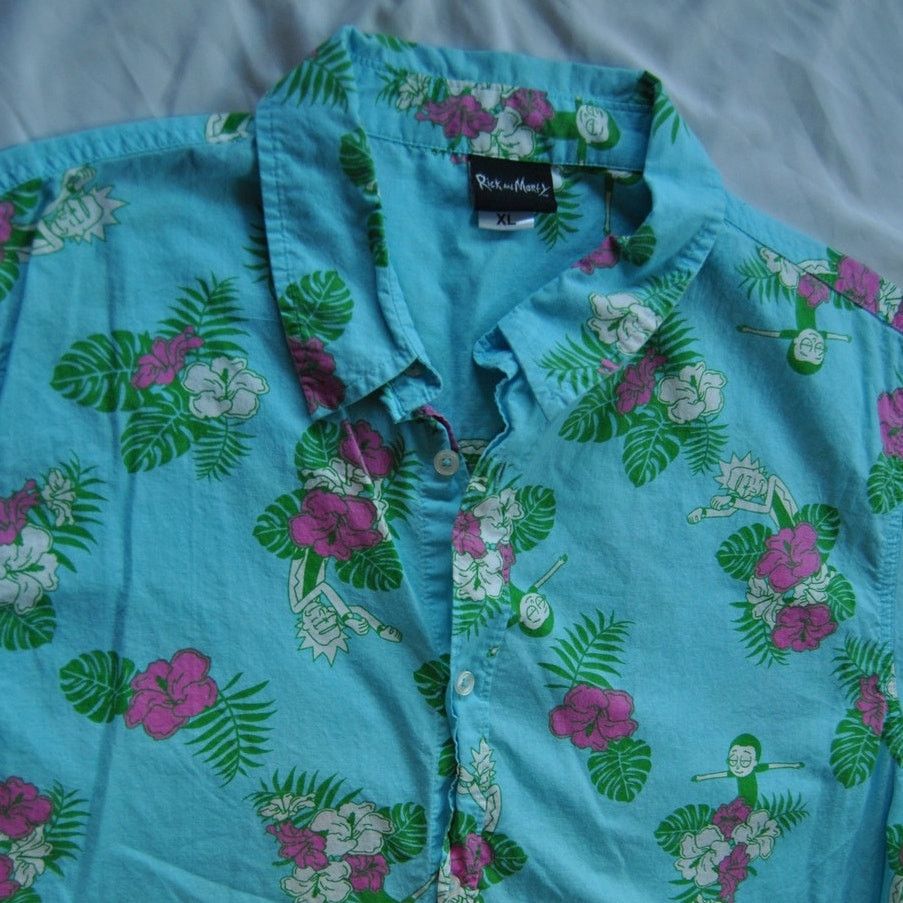 Other Rick & Morty Hawaiian Button Down Shirt XL Size US XL / EU 56 / 4 - 6 Thumbnail