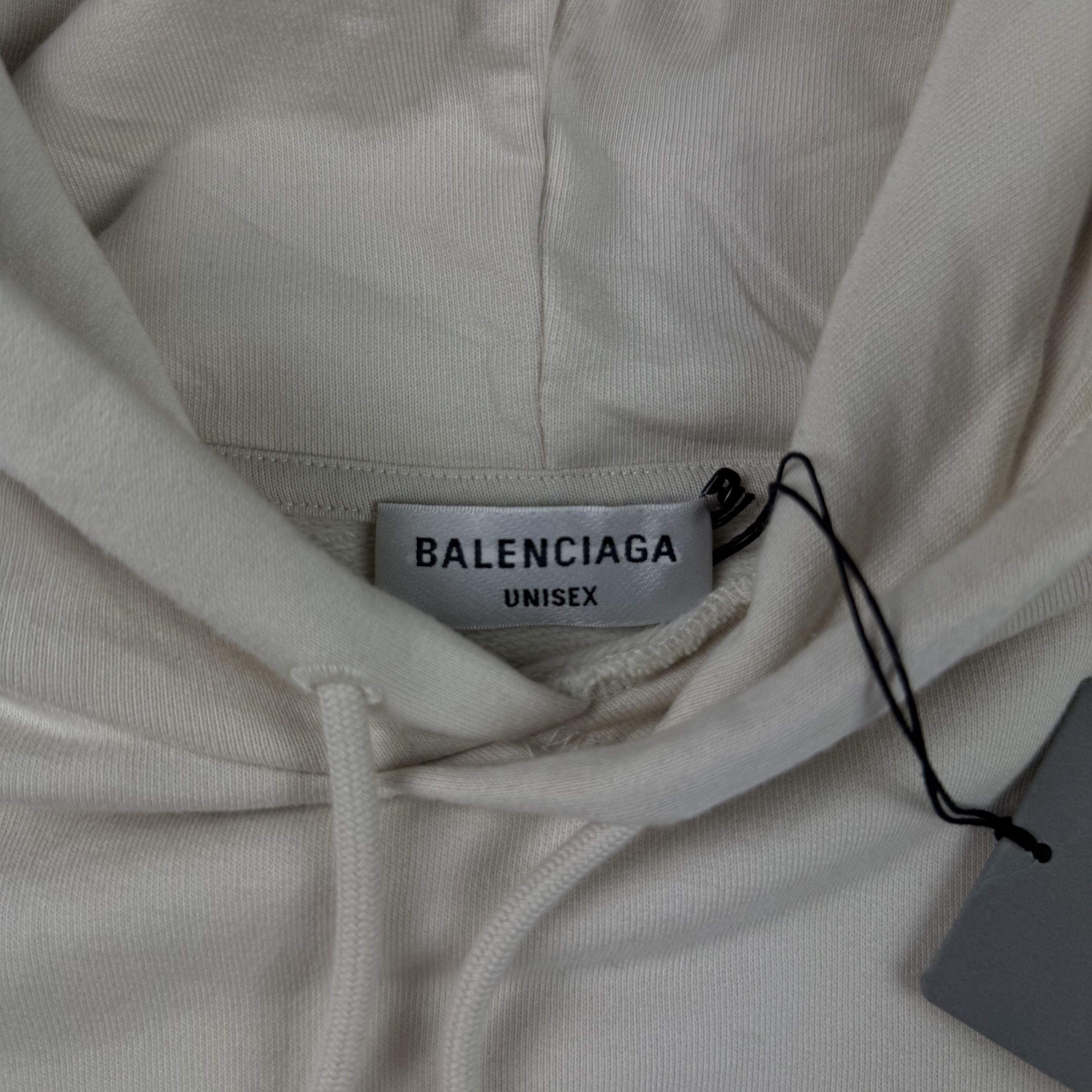 Balenciaga BALENCIAGA 3B Chest Logo Hoodie Cream Size US S / EU 44-46 / 1 - 10 Thumbnail