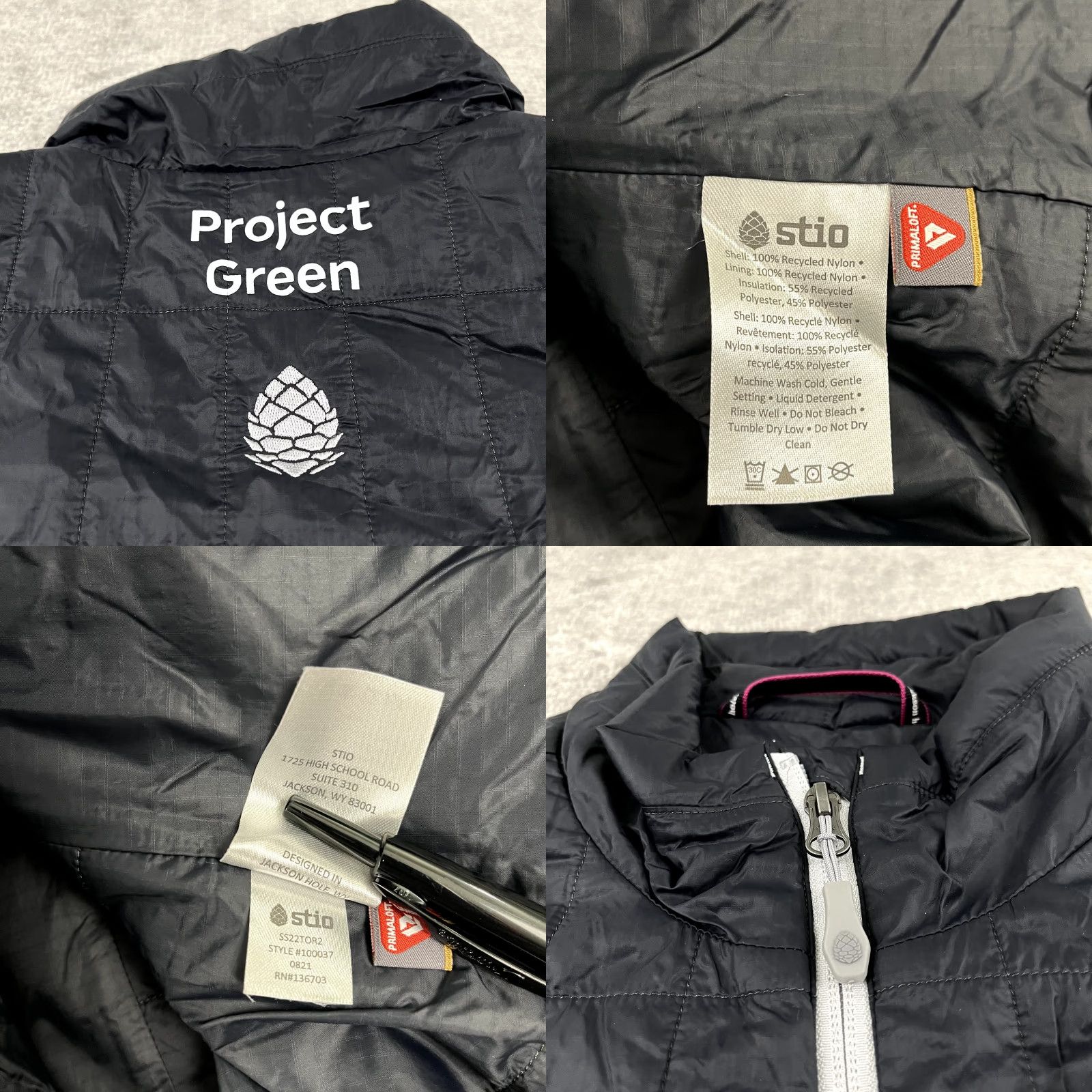 Vintage STIO Vest Medium Boundary Black Azura Lightweight Quilted Full Zip Nylon Womens Size M / US 6-8 / IT 42-44 - 8 Thumbnail