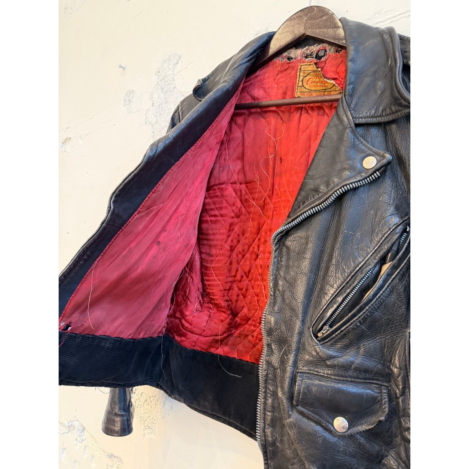 Vintage Vintage Kit Carson 50's Black Leather Moto Jacket Size US S / EU 44-46 / 1 - 10 Thumbnail