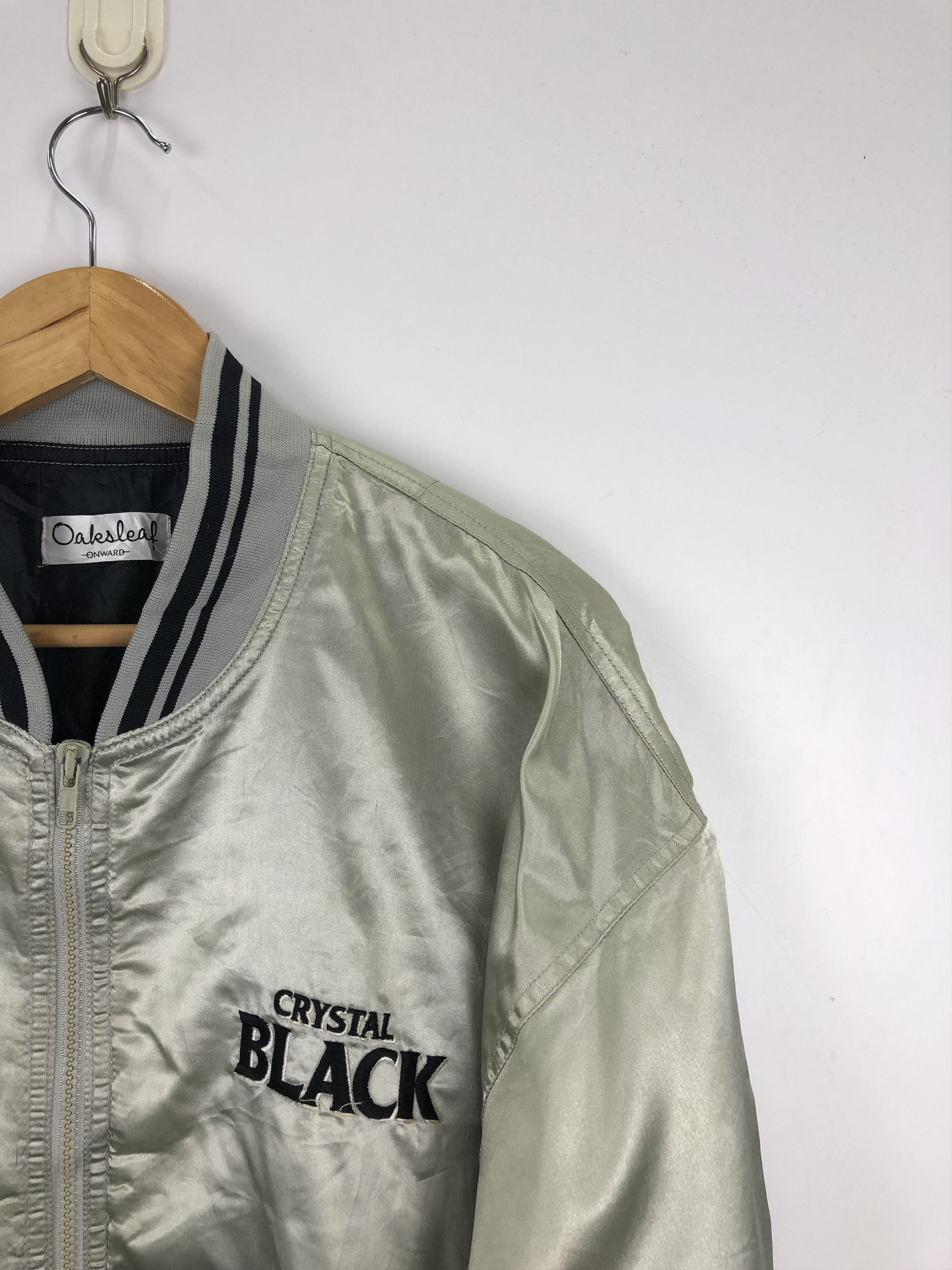 Vintage Vintage Crystal Black Bomber Varsity Baseball Jumper J0727 Size US L / EU 52-54 / 3 - 8 Thumbnail