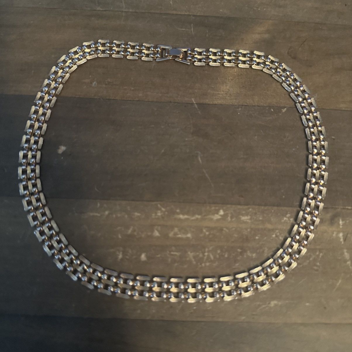 Vintage Vintage gold tone basketweave chain necklace Size ONE SIZE - 3 Thumbnail