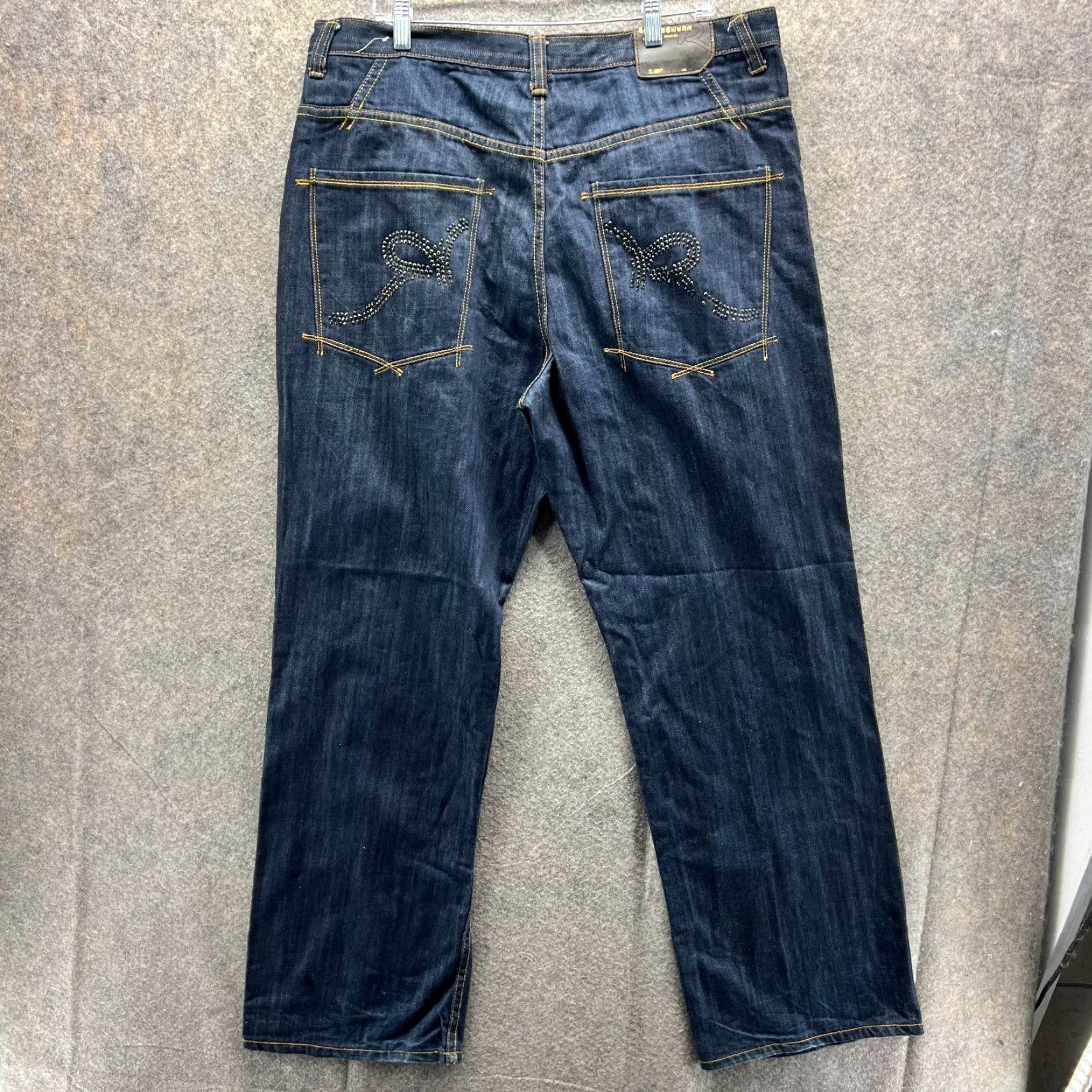 Rocawear VINTAGE Rocawear Jeans Mens 38 Dark Wash Straight Embellished Hip Hop Streetwear 5-Pocket Denim Blue Size US 38 / EU 54 - 2 Thumbnail