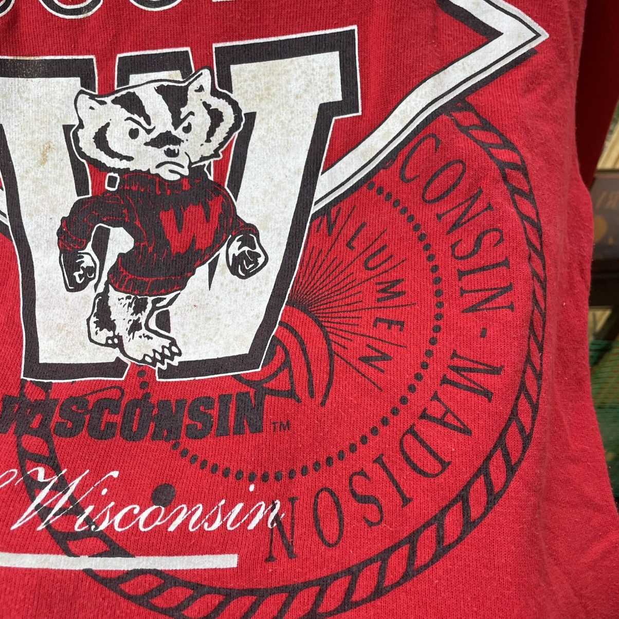 Hanes × Vintage 🔥Vintage Wisconsin Big Logo Sweatshirts Size US S / EU 44-46 / 1 - 6 Thumbnail