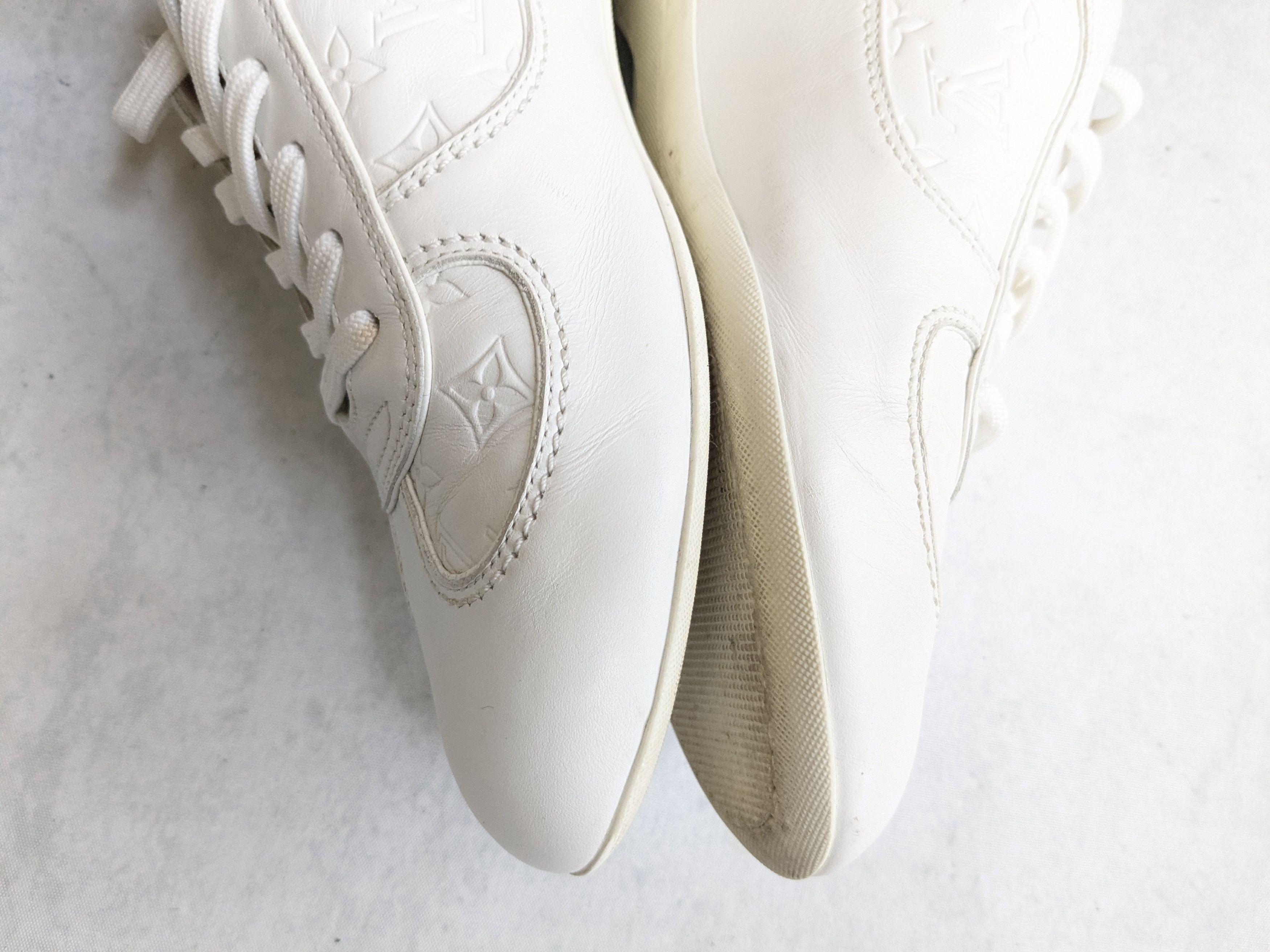 Louis Vuitton Louis Vuitton Sneakers White 7.5 Monogram Logo High Tops Size US 7.5 / EU 40-41 - 14 Thumbnail