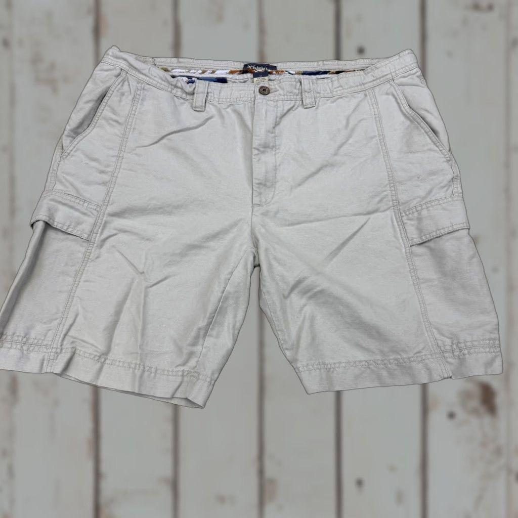 Vintage St. John's Bay Cargo Shorts Mens 44 Gray Linen Cotton Multi Pocket Casual Utility Shirts Pants? Size US 44 / EU 60 - 1 Thumbnail