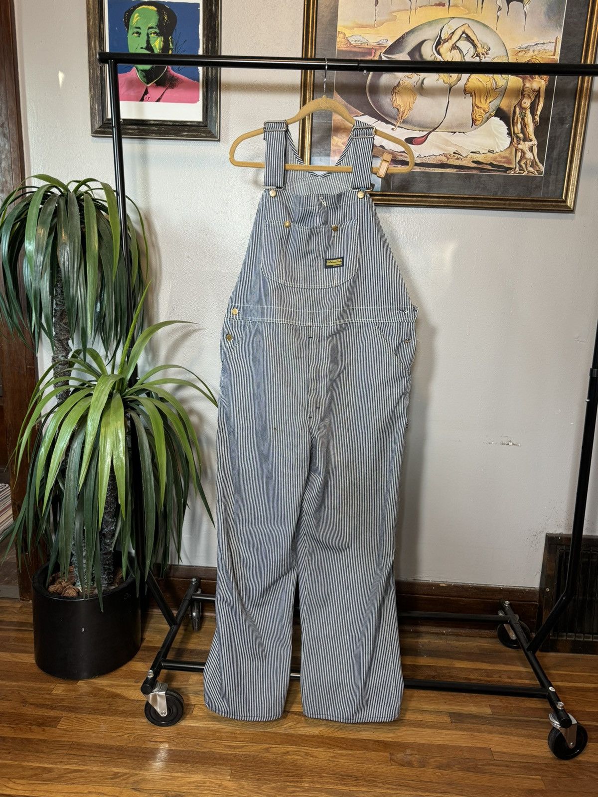 Vintage Vintage Toughskins Sears Striped Conductor Overalls 32 x 30 Size US 32 / EU 48 - 1 Thumbnail
