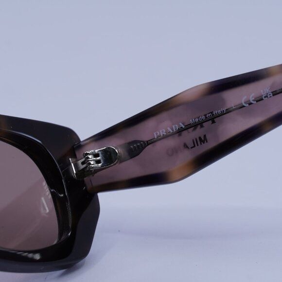 Prada Prada PRB05S 23A60B Sunglasses Mauve Havana Rectangle Frame Size ONE SIZE - 9 Thumbnail