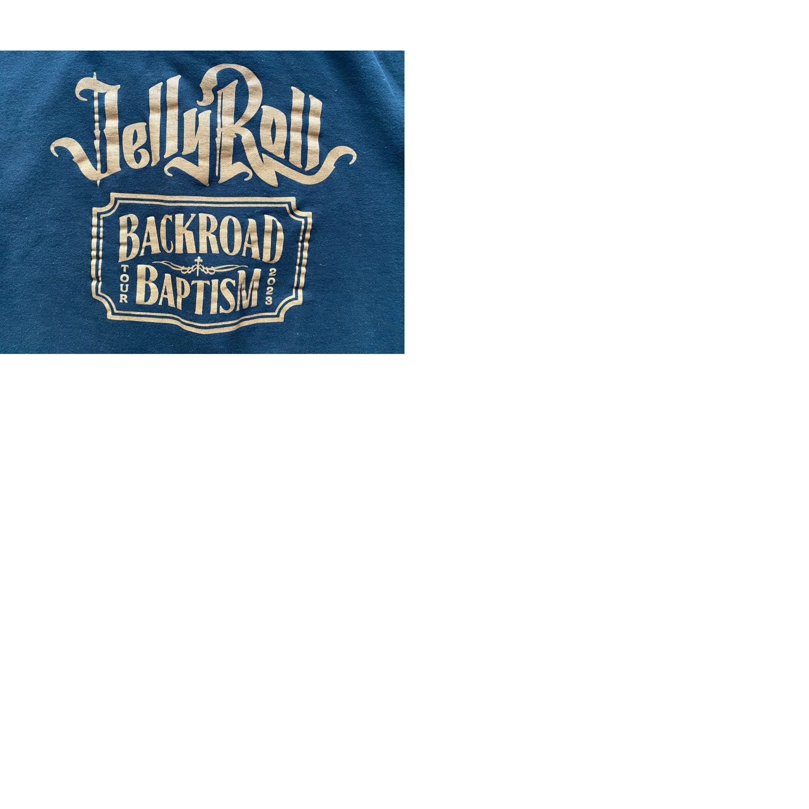 Vintage Jelly Roll MENS Large Backroad Baptism Tour 2023 Black/Gold Zip Hoodie Jacket Men's L Full Zip Zipper Graphic Print Size US L / EU 52-54 / 3 - 11 Thumbnail
