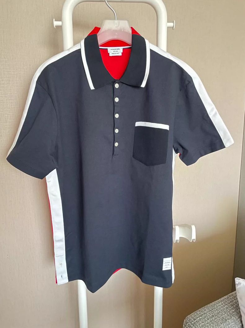 Thom Browne Thom Browne Men's Short Sleeve Polo Shirt - dmc Size US XS / EU 42 / 0 - 1 Thumbnail