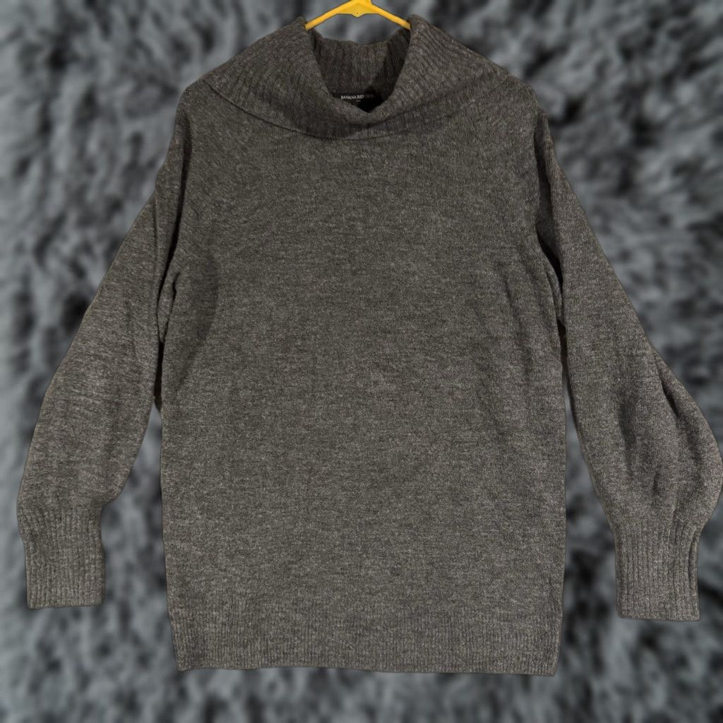 Banana Republic Banana Republic Sweater Womens Medium Gray Turtleneck Raglan Sleeve Pullover Casual 2010s Preppy Minimalist Knit Winter Womens Size M / US 6-8 / IT 42-44 - 1 Thumbnail