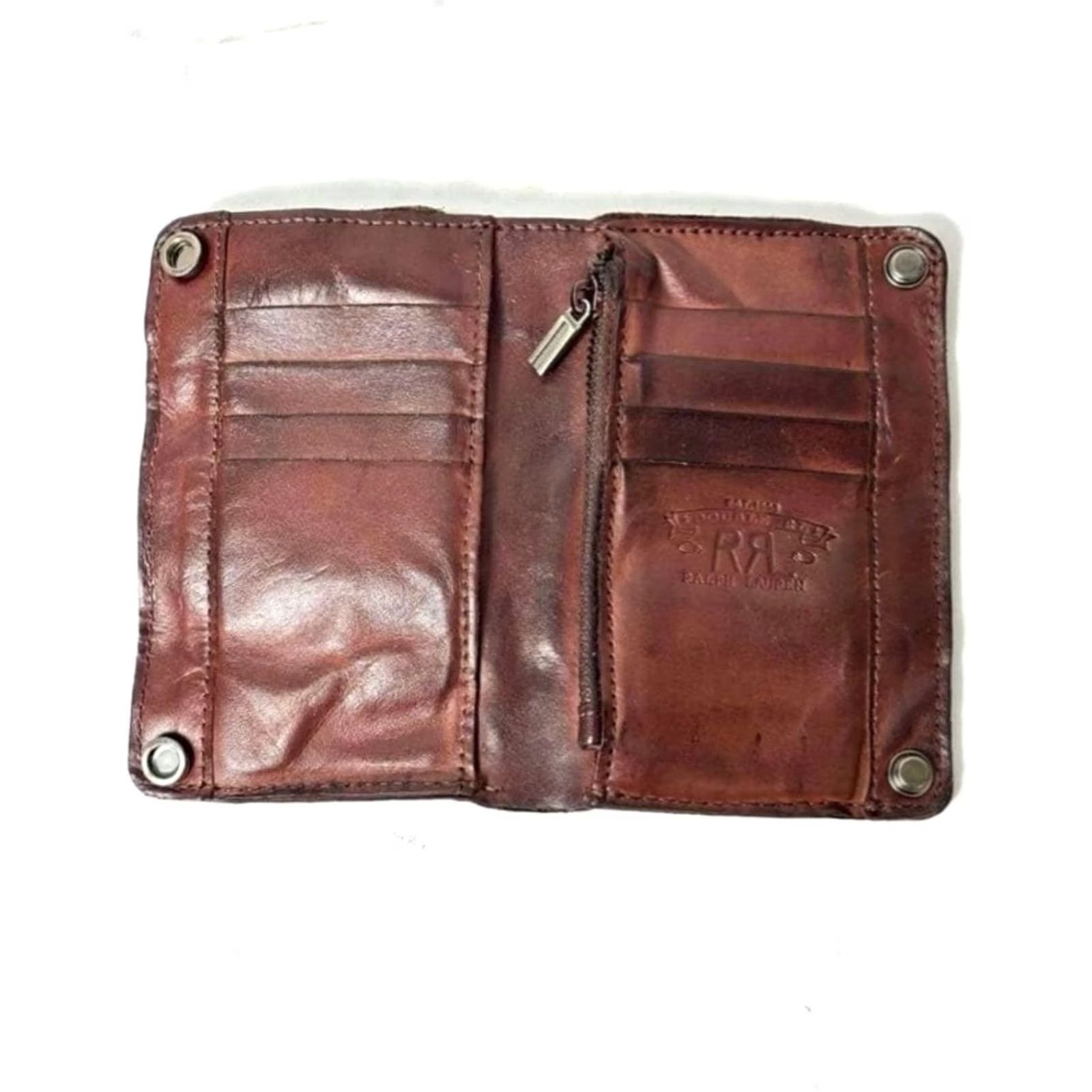 Ralph Lauren RRL RALPH LAUREN Brown leather bifold wallet NEW SIZE 9.5 x 13.5 cm UNISEX Size ONE SIZE - 3 Thumbnail