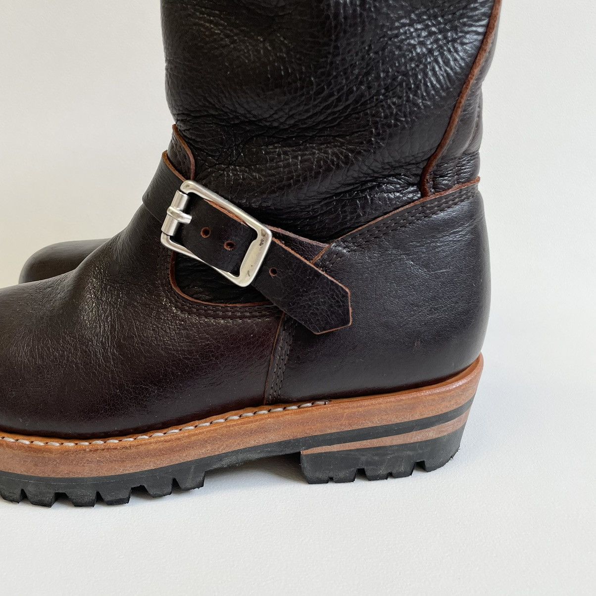 DENIM TEARS × Our Legacy ‘Corrall’ Oxblood Leather Engineer Boots Size US 9 / IT 39 - 4 Thumbnail