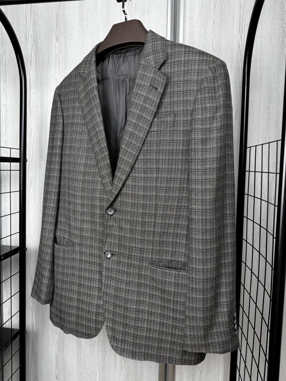 Emporio Armani Emporio Armani G Line Exclusive Fabric Grey Checkered Blazer Size 38R - 6 Thumbnail