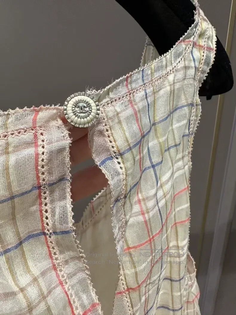 Chanel Chanel Mulberry silk plaid vest Size XXS / US 00 / IT 34 - 3 Thumbnail