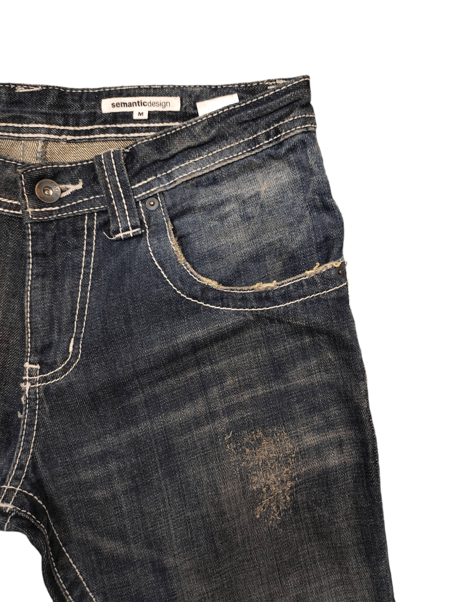 semanticdesign Flare Jeans Semantic Design Gun Embroidered Distress Bootcut Size US 31 - 7 Thumbnail