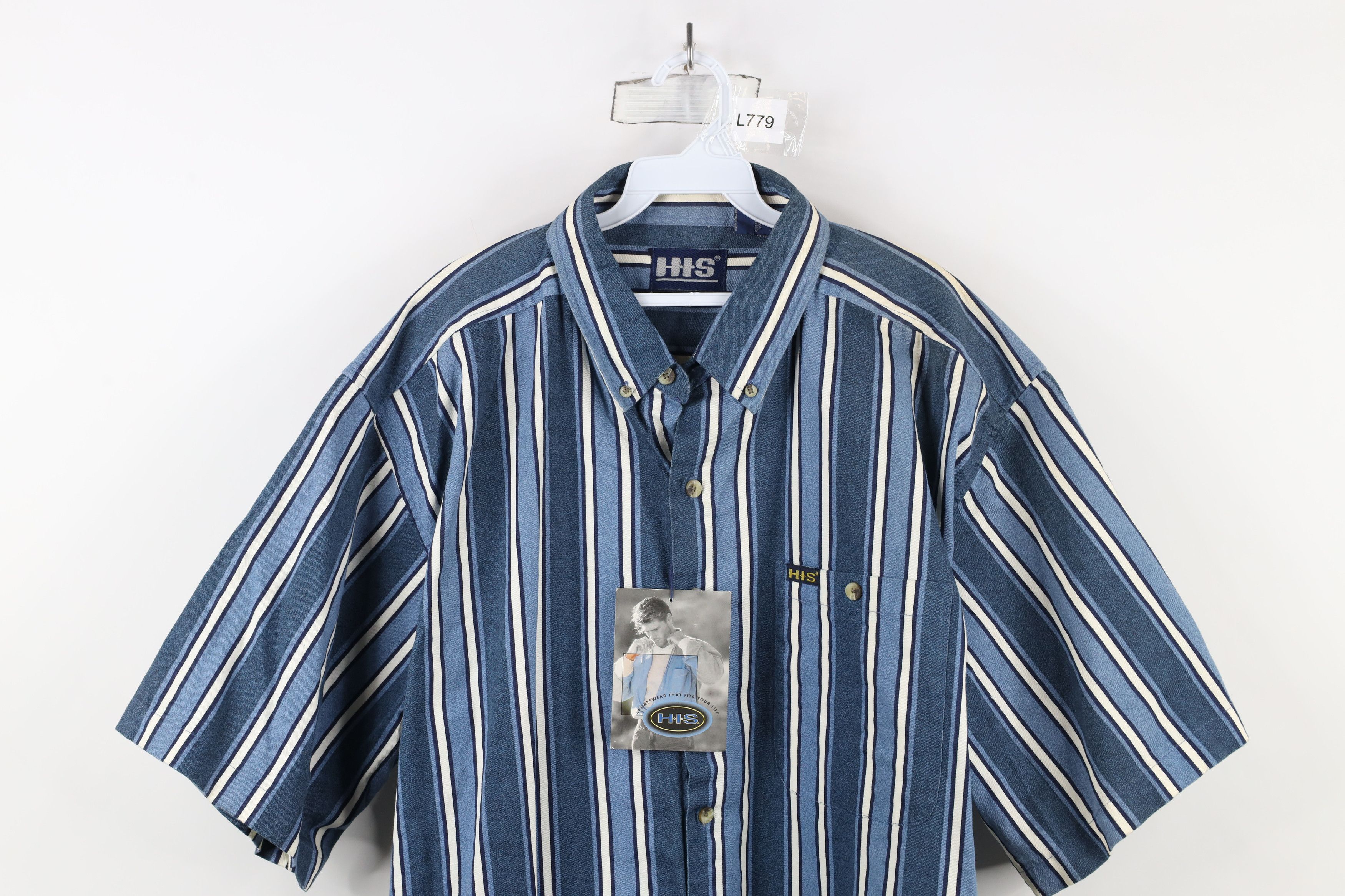 Vintage Deadstock Vintage 90s Streetwear Block Button Down Shirt Size US XXL / EU 58 / 5 - 2 Thumbnail