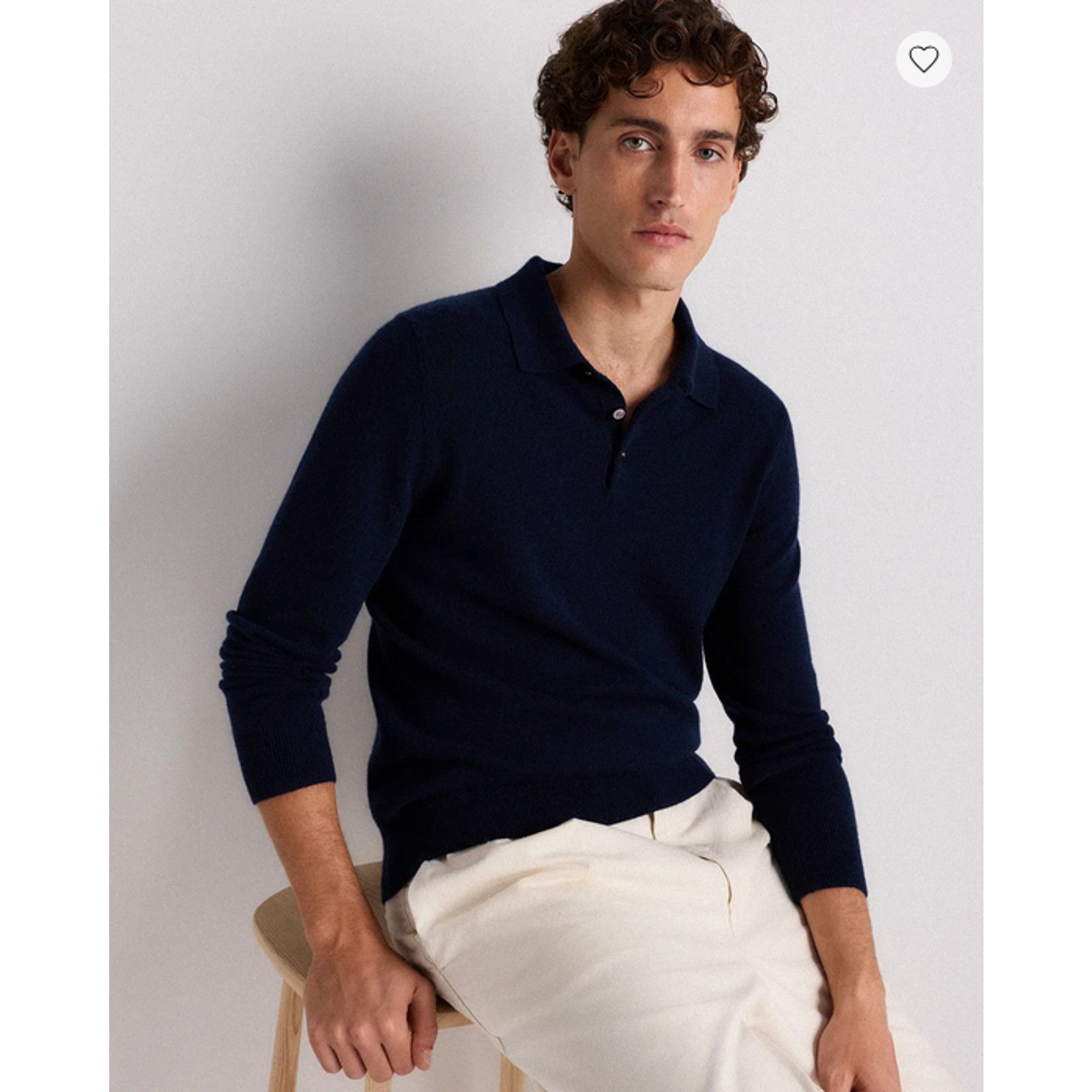 Quince Quince Mens Cashmere Polo Sweater True Navy Size L NWT Size US L / EU 52-54 / 3 - 3 Thumbnail