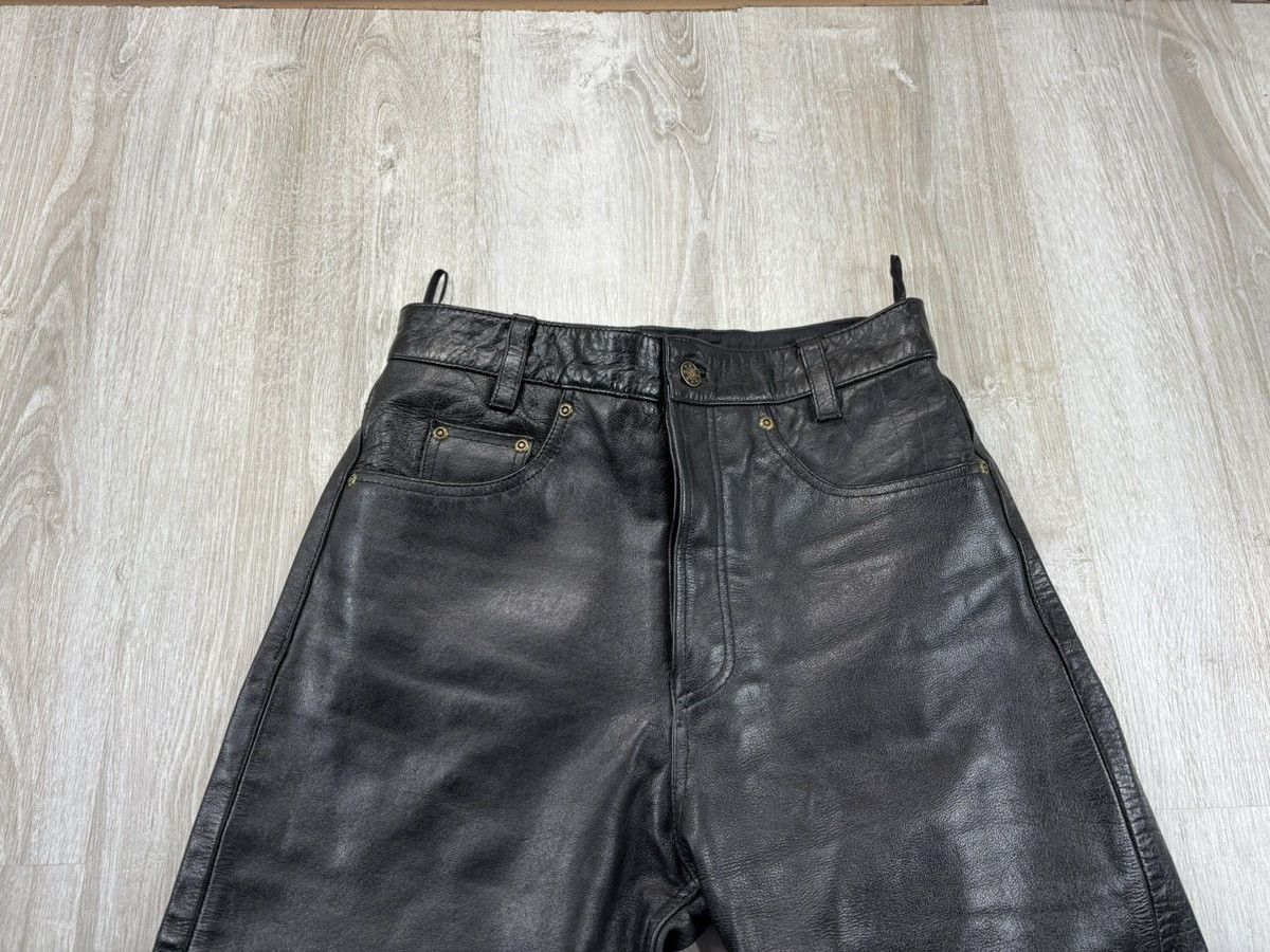 Genuine Leather × Leather × Vintage Womens biker motorcycle leather pants Jacques Cousto Size 31 Size 24" / US 00 / IT 34 - 4 Thumbnail