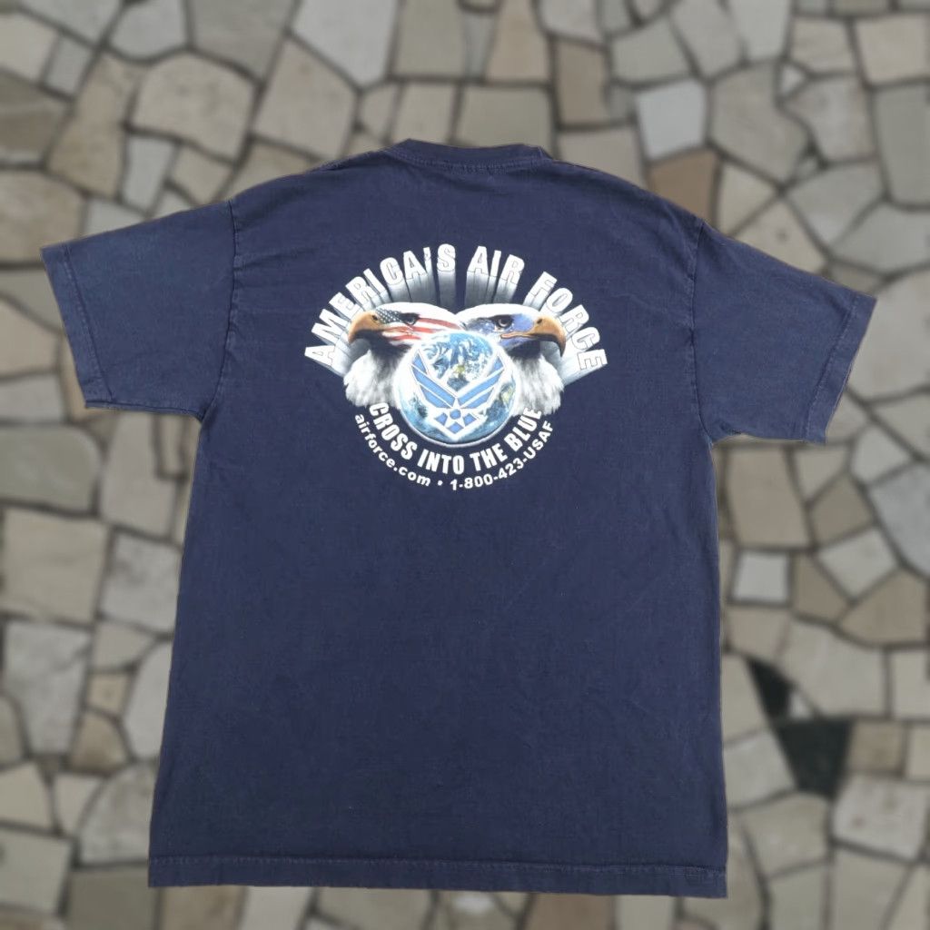 Vintage VINTAGE Murina US Air Force Shirt Men L Blue Eagle USAF Made In USA Murina T-Shirt Mens 90s Military Graphic Print Crew Neck Short Sleeve Size US L / EU 52-54 / 3 - 1 Thumbnail