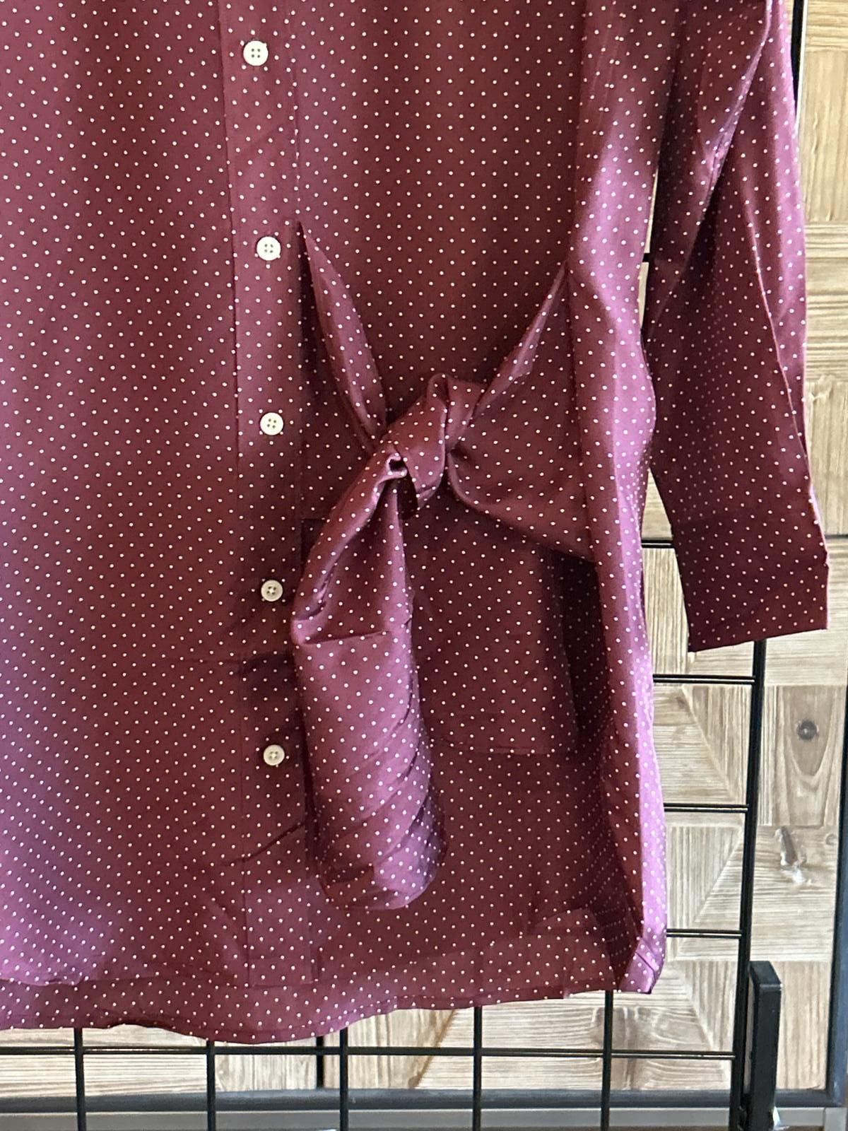 Designer NWT Thakoon Shirt Dress Large Maroon Small Silk Oversized Size S / US 4 / IT 40 - 4 Thumbnail