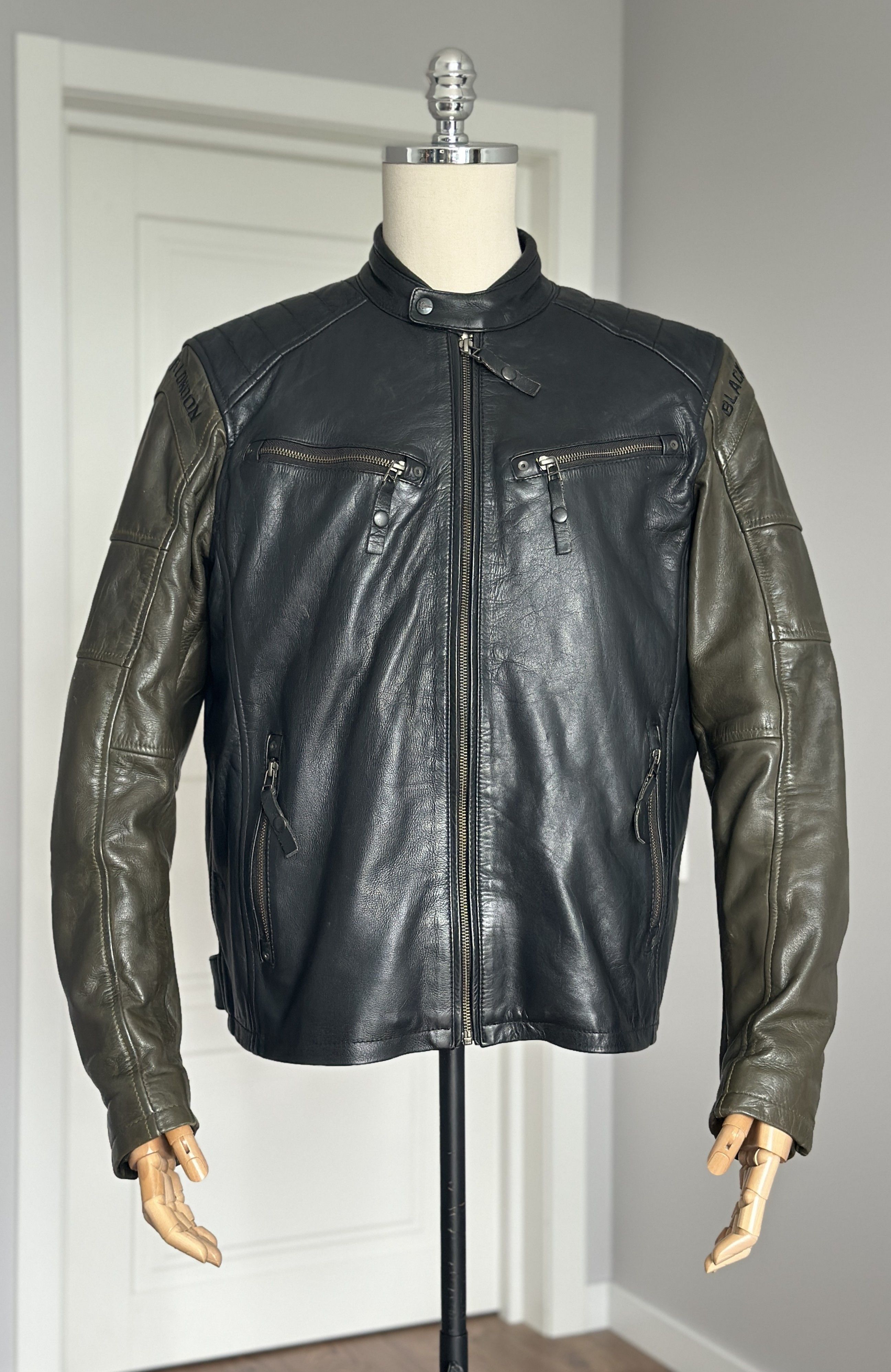 BLACK CAFE London Leather Jacket With Removable Lining L-XL