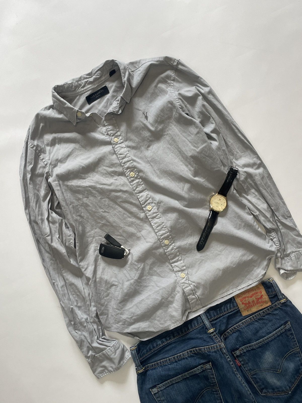 Allsaints AllSaints "Redondo Slim Fit Shirt Minimalist Indie Aesthetic Size US S / EU 44-46 / 1 - 8 Thumbnail