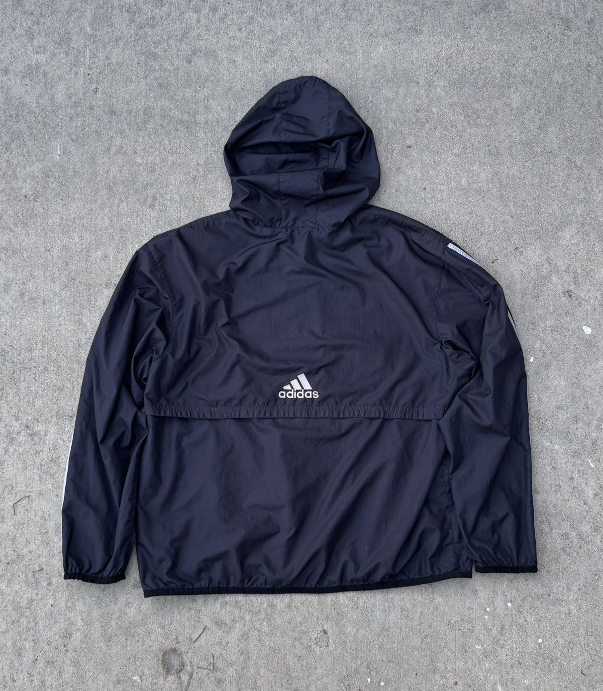 Adidas 2000s Adidas dark grey windbreaker jacket with hood Size US XL / EU 56 / 4 - 2 Thumbnail