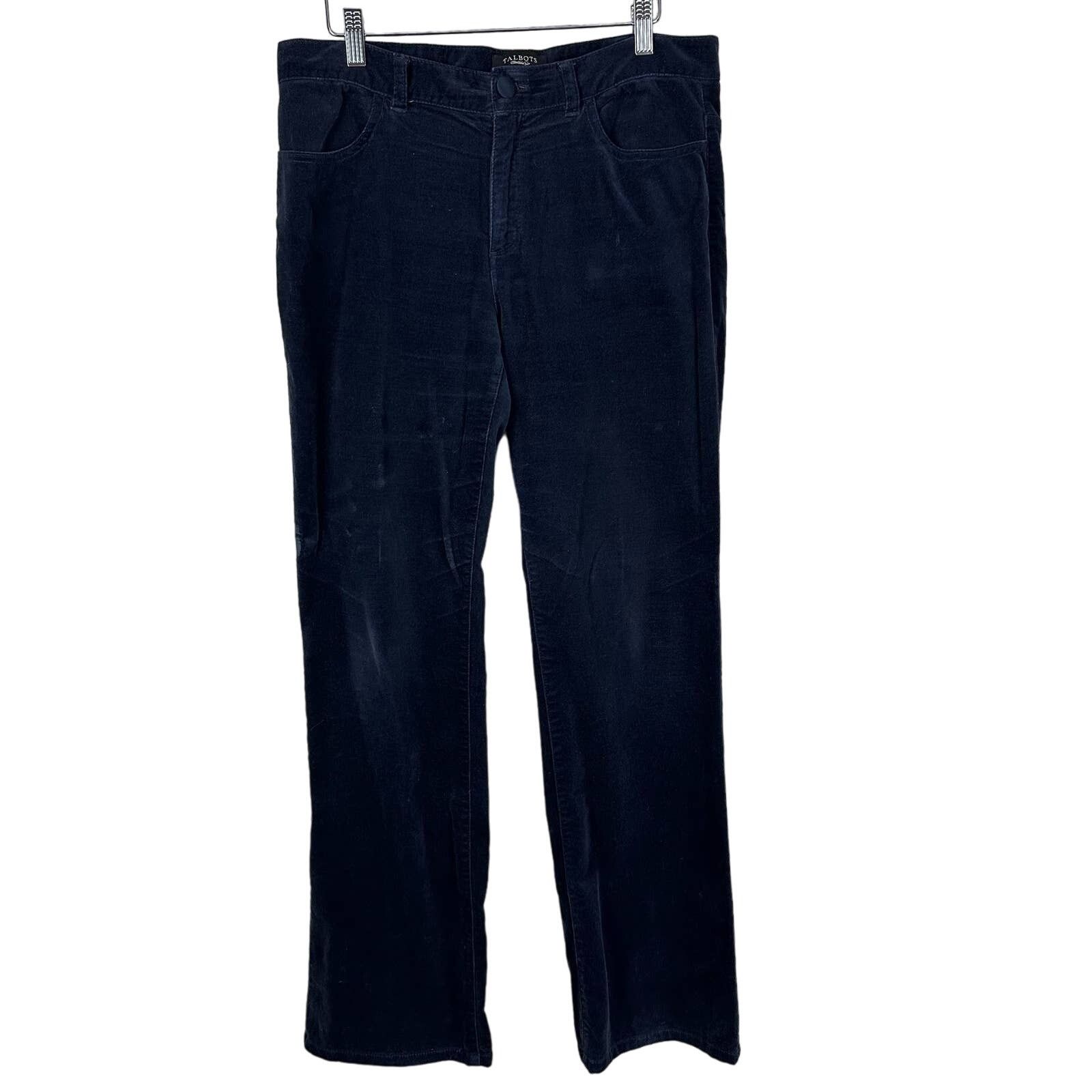 Other Talbots Boot Cut Blue Velvet Trousers Slacks Dress Pants 8 Size 30" / US 8 / IT 44 - 2 Thumbnail