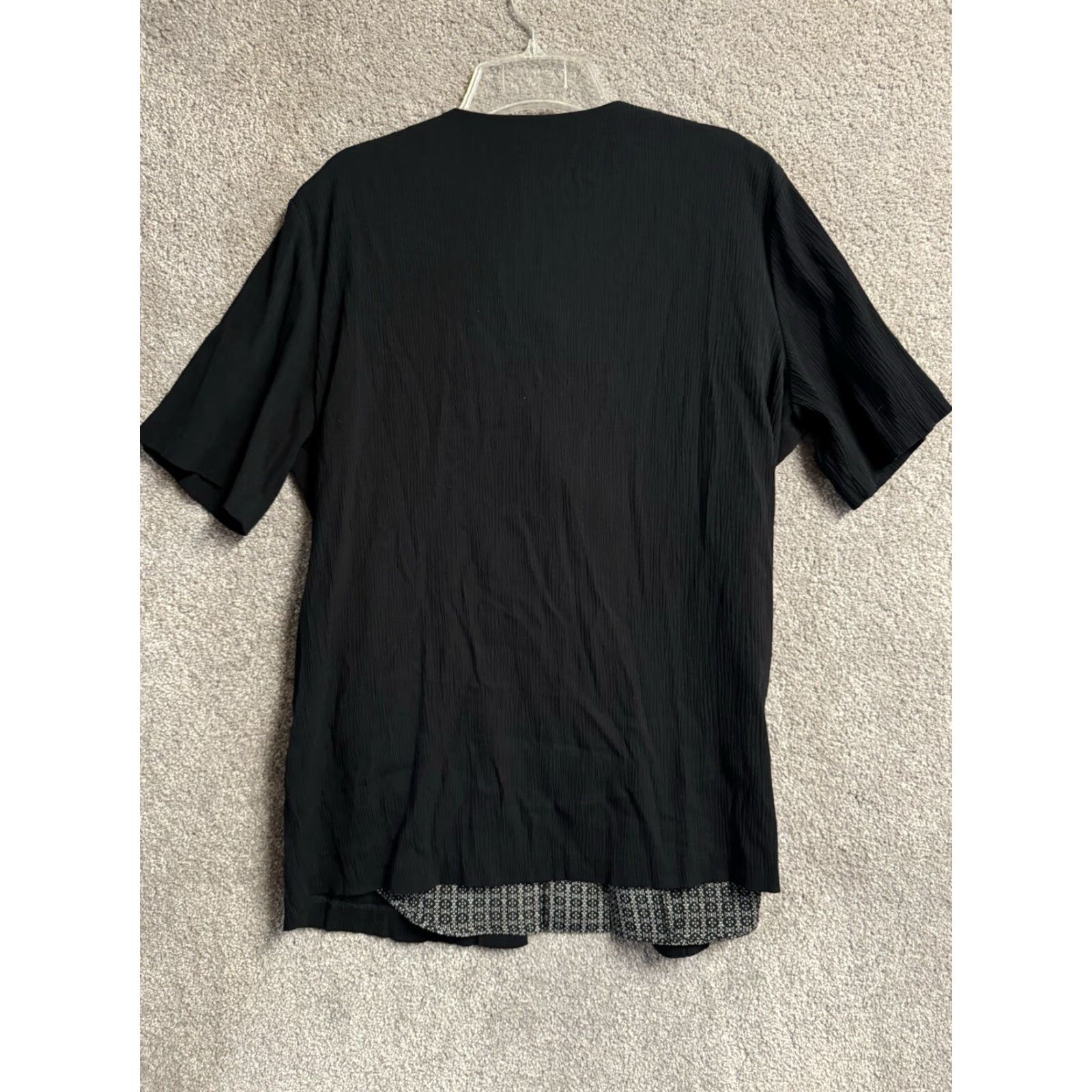 Vintage VINTAGE Alfred Dunner Top Womens Plus 16W Blouse Shirt Office Secretary 90s USA Black Round Neck Short Sleeve Button Modern Basic Womens Size XXL / US 16-18 / IT 52-54 - 4 Thumbnail