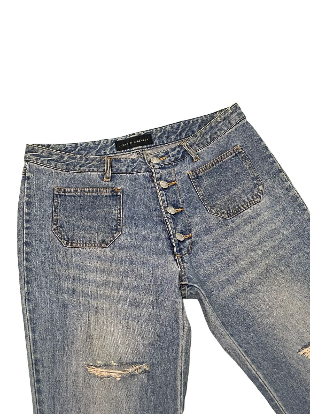 Japanese Brand Flare Jeans Jouer Aux Eches Distress Thin Bell Bottom 8🟦2 Size US 32 / EU 48 - 8 Thumbnail