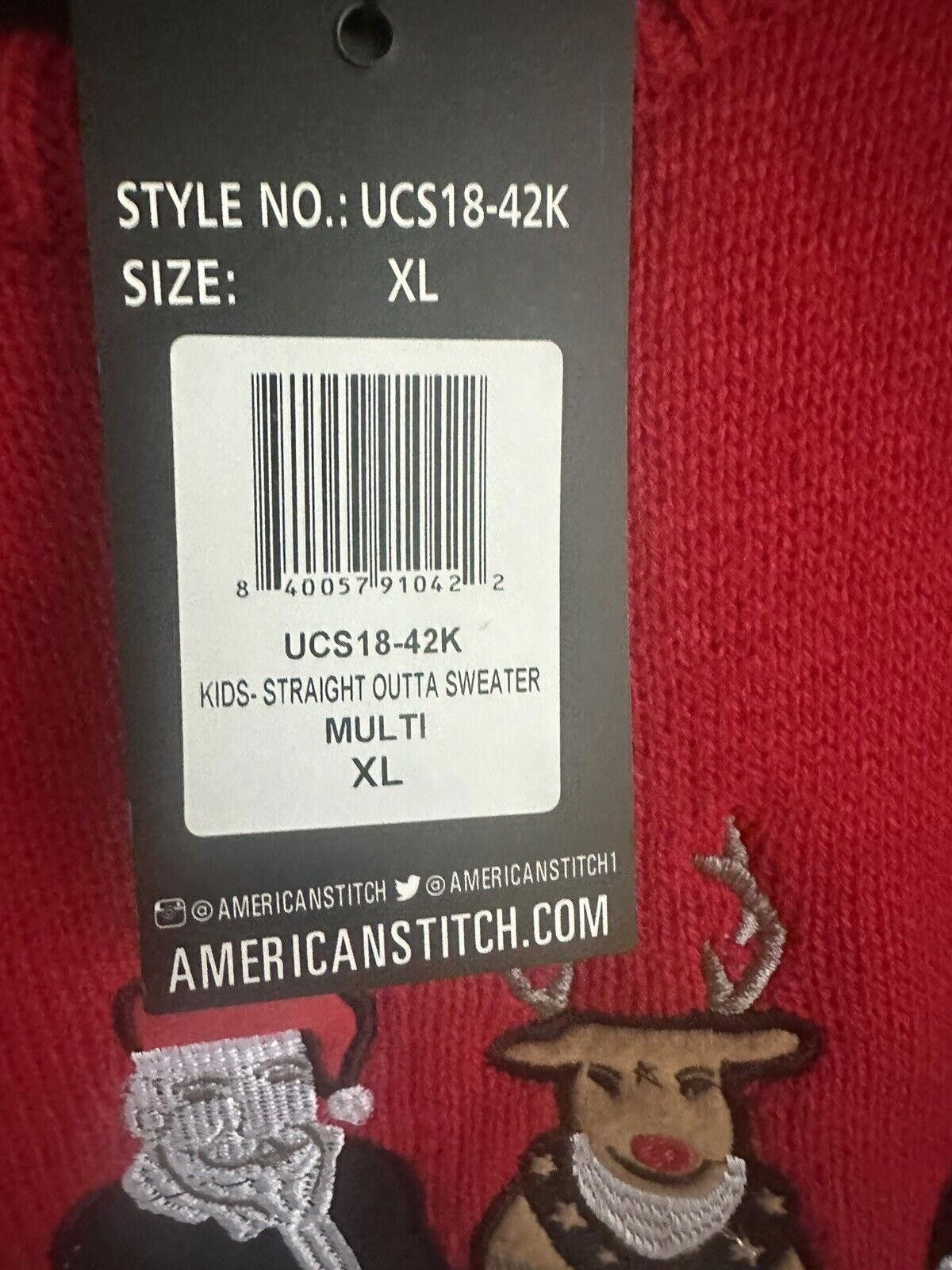 Designer American Stitch Boys Christmas Sweater Red Xl Extra Large Size US S / EU 44-46 / 1 - 7 Thumbnail