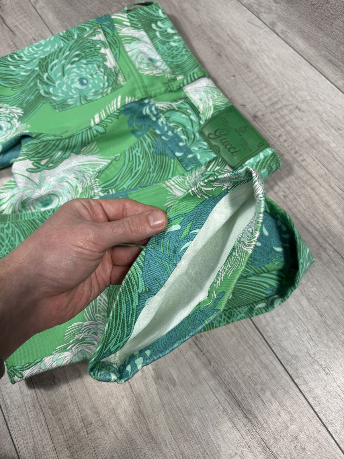 Gucci Gucci Green Floral Print Cotton Holiday Jeans Size 36 Rare Size 36" / US 14 / IT 50 - 12 Thumbnail