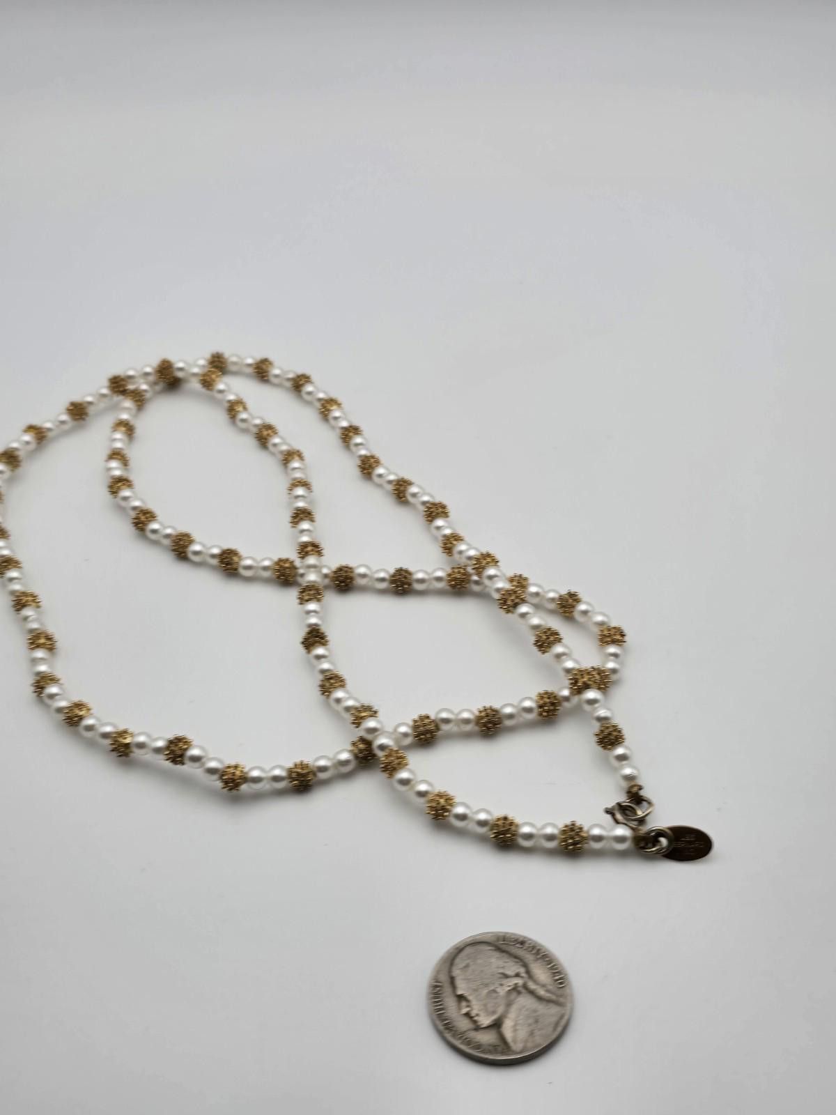 Other Les Bernard Real Pearl And Gold Plated 28" Station Necklace Size ONE SIZE - 5 Thumbnail