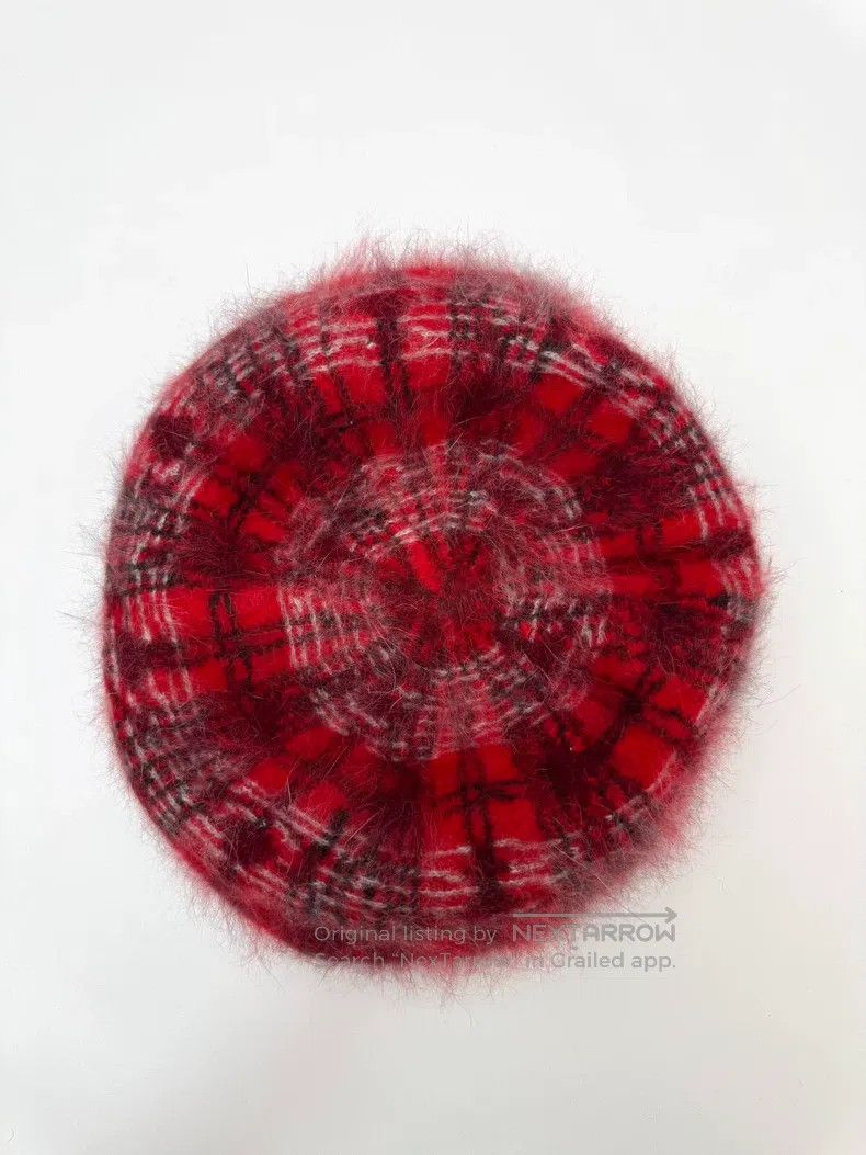 Vivienne Westwood Vivienne Westwood Red and Black Plaid Beret Cap with Satur Size ONE SIZE - 3 Thumbnail