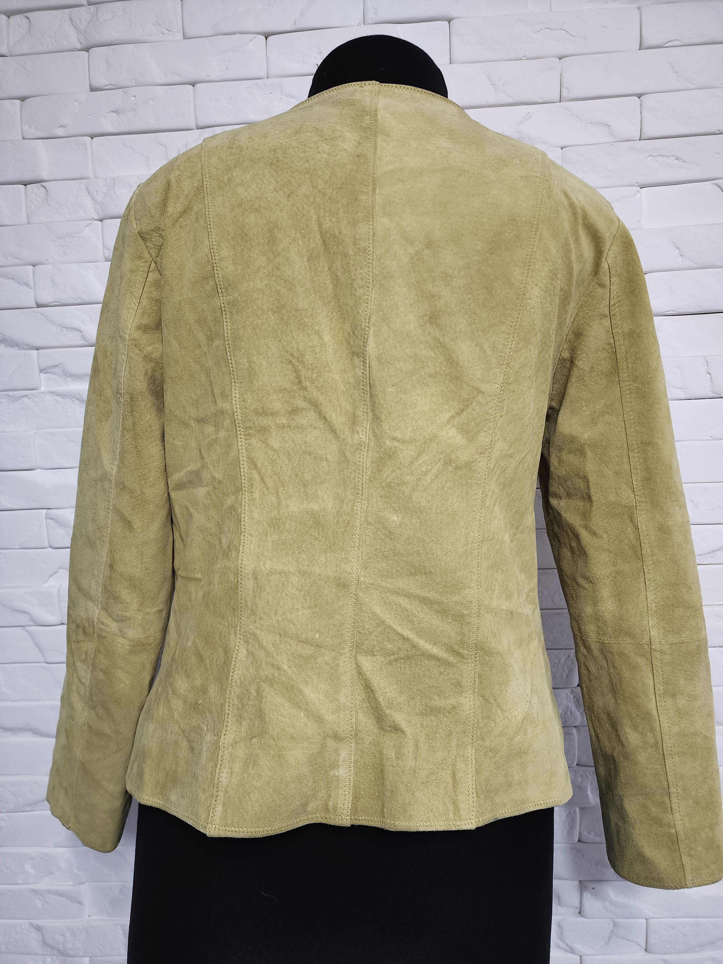 Other Green Suede Jacket: Women's Button-Up Leather Coat Size L / US 10 / IT 46 - 4 Thumbnail