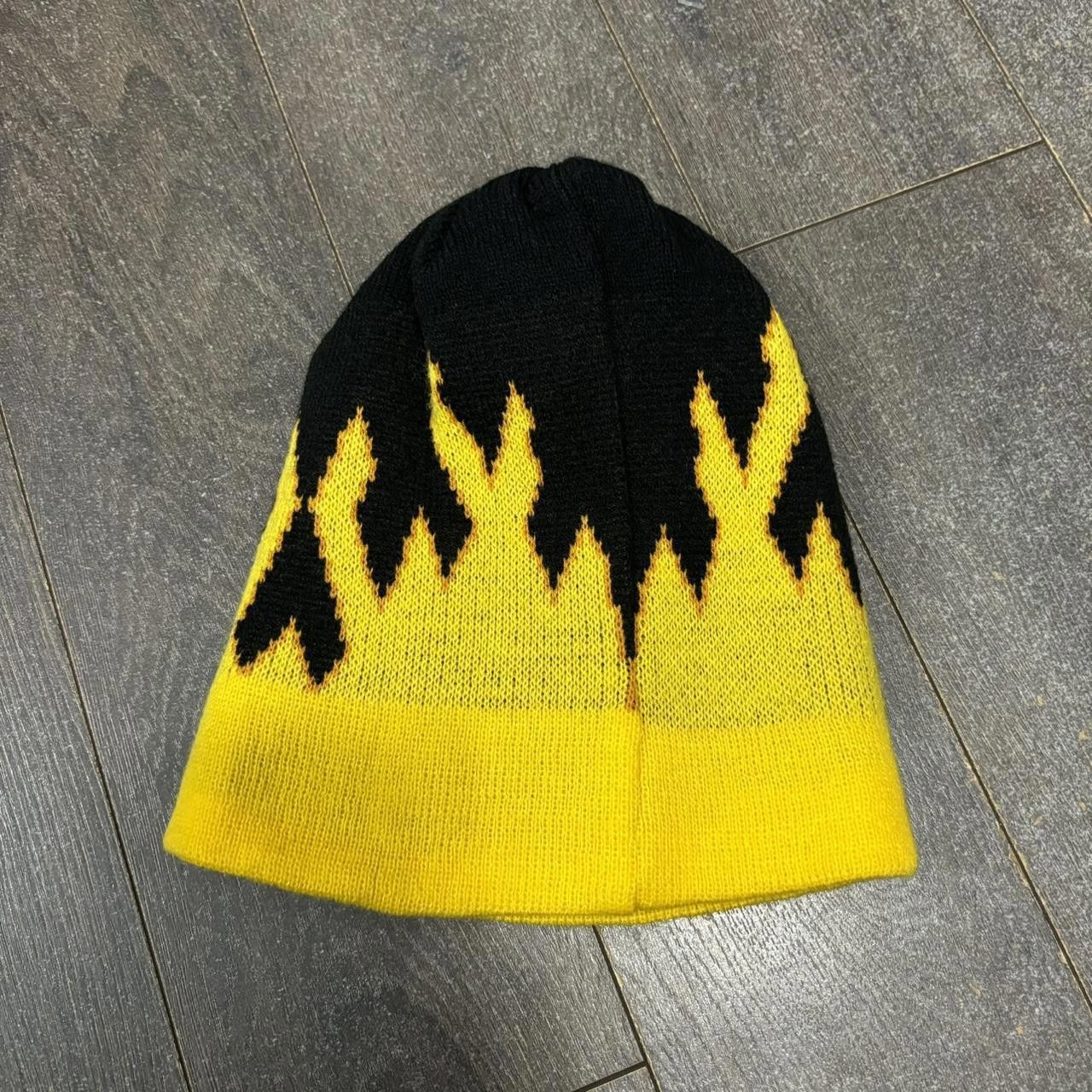 Designer Vintage flame print skully Skull cap fire 00s Size ONE SIZE - 1 Thumbnail
