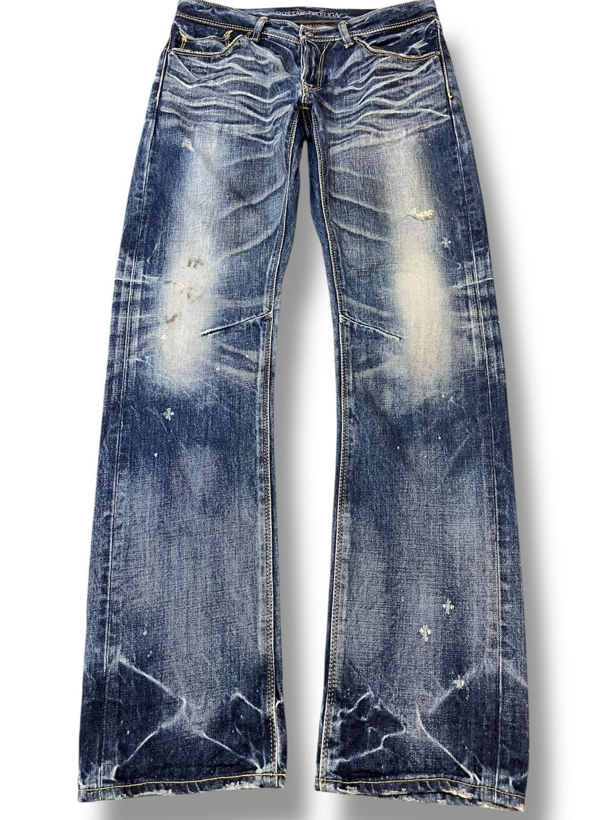 GOSTAR DE FUGA Vintage Go Star De Fuga Whiskers Curve Leg Denim Size US 31 - 1 Thumbnail